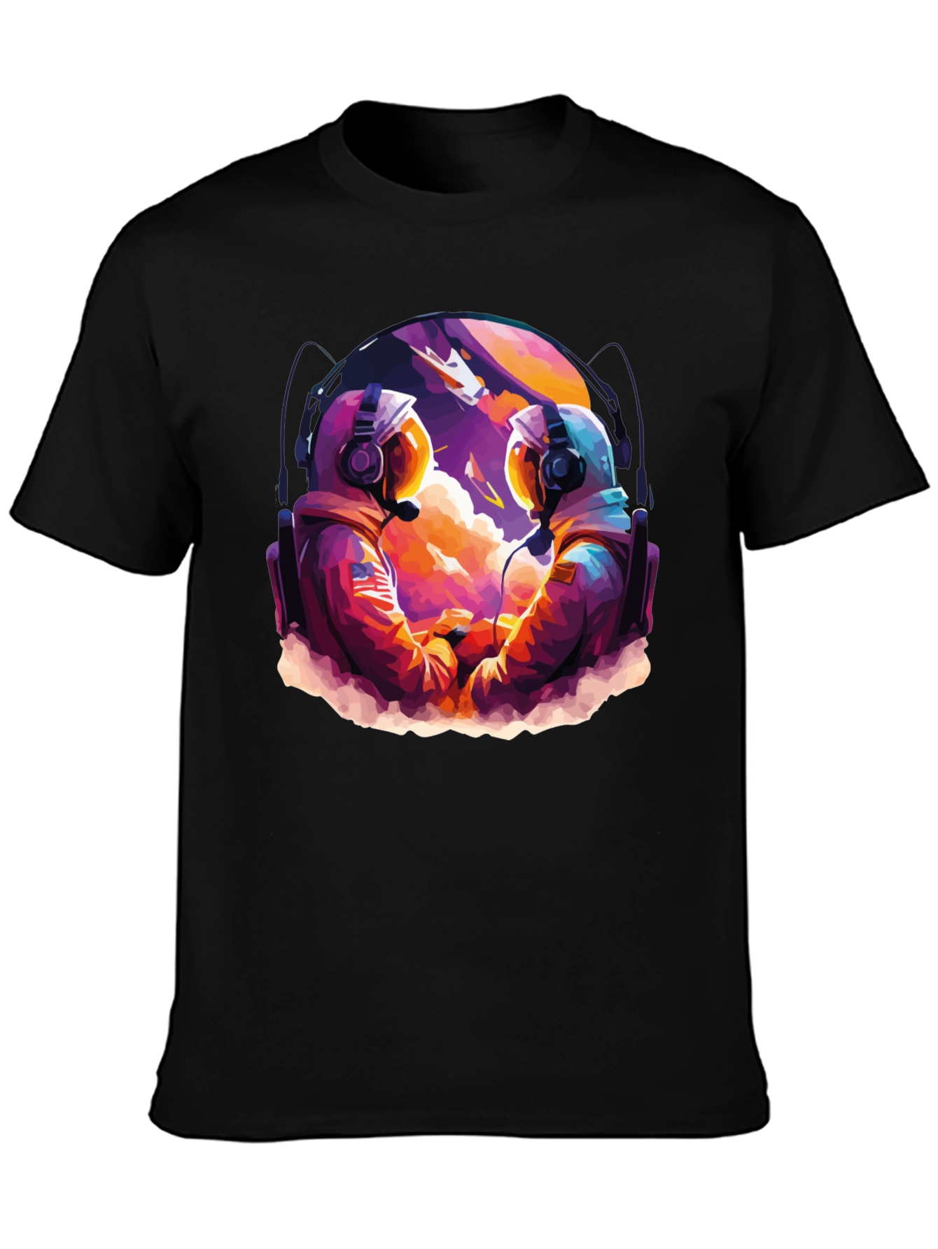 Astronaut Duo Graphic Tee - Space Adventure Design