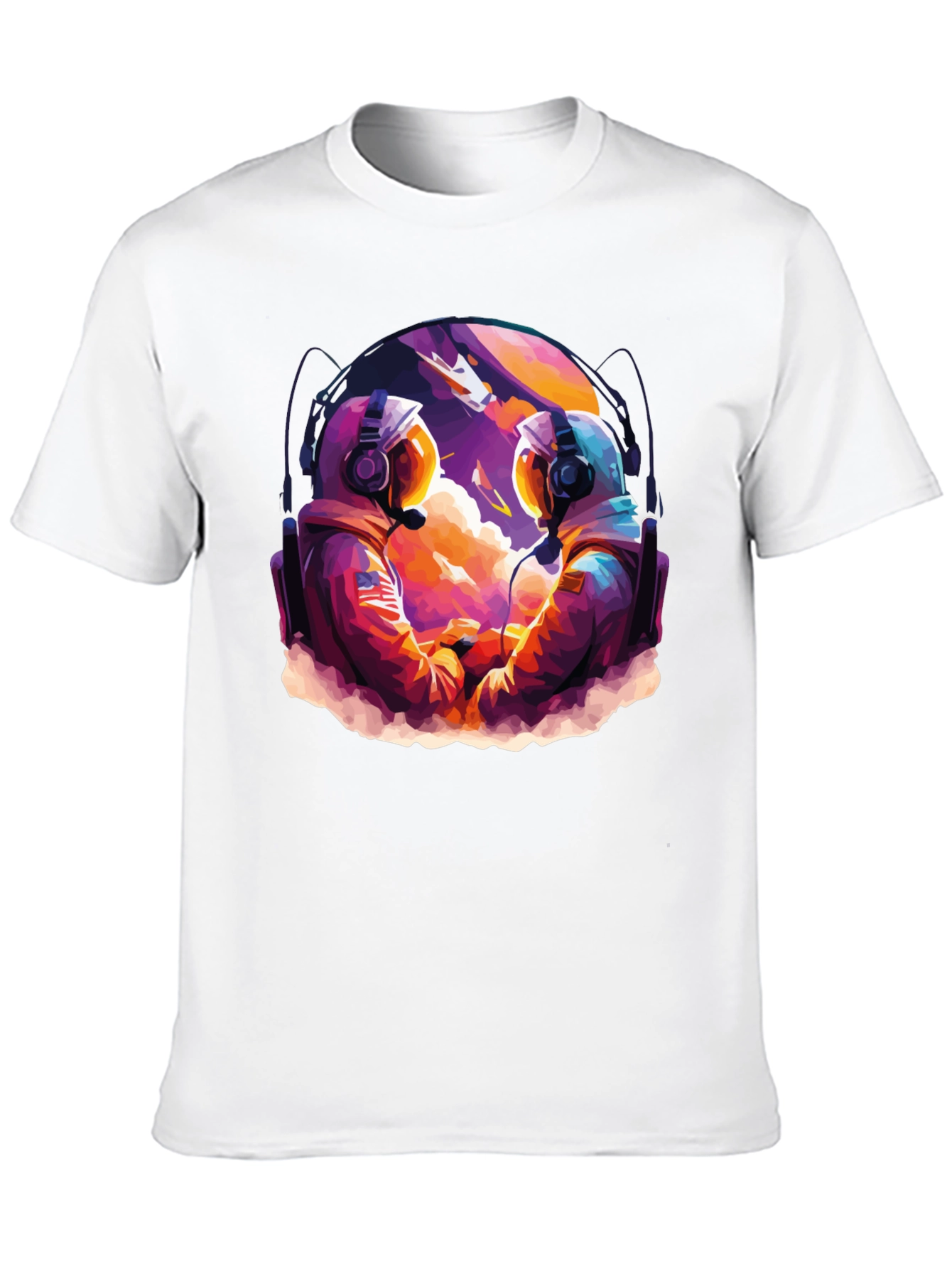 Astronaut Duo Graphic Tee - Space Adventure Design