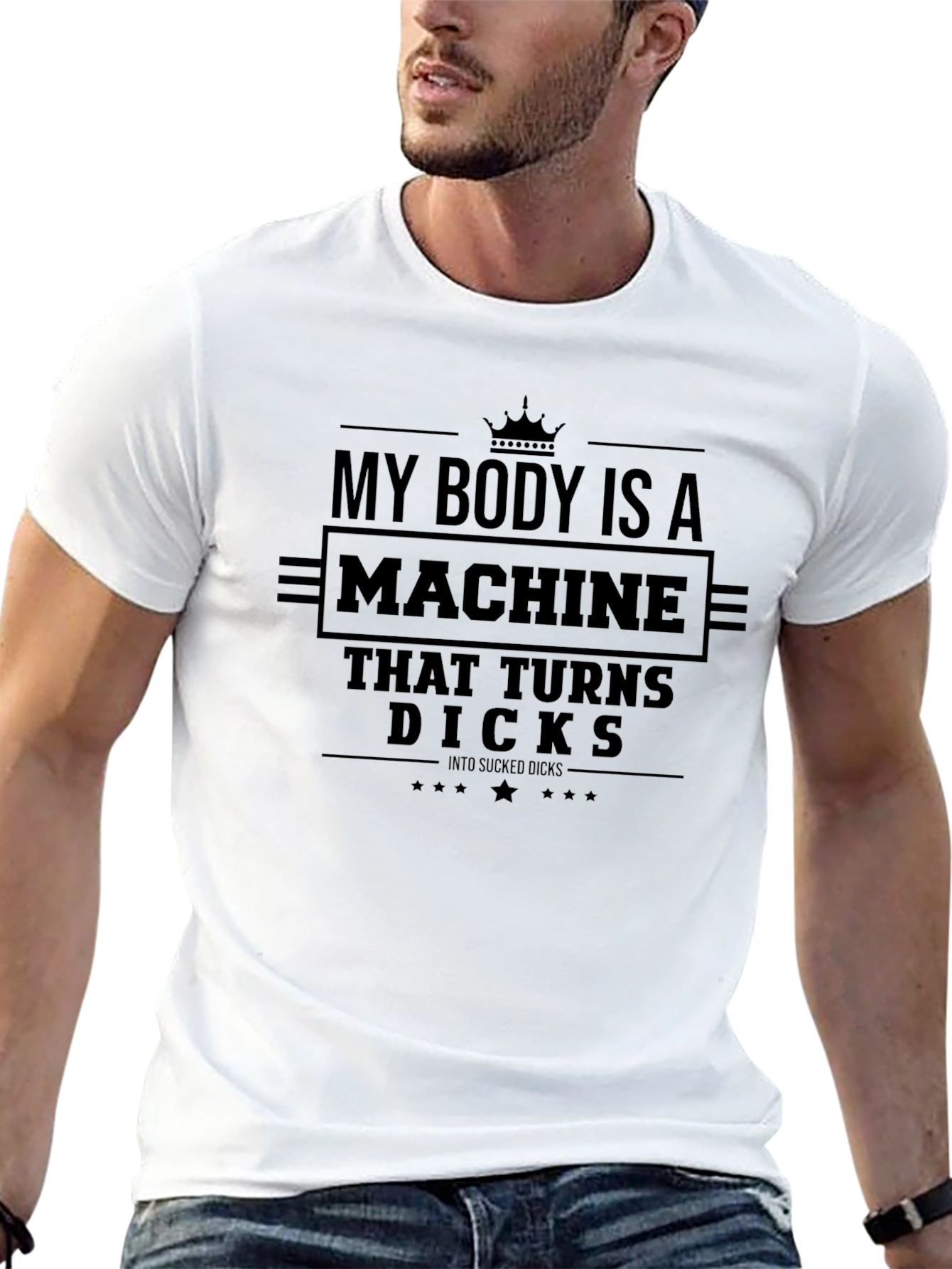 My Body Is a Machine Funny Black Graphic T-Shirt