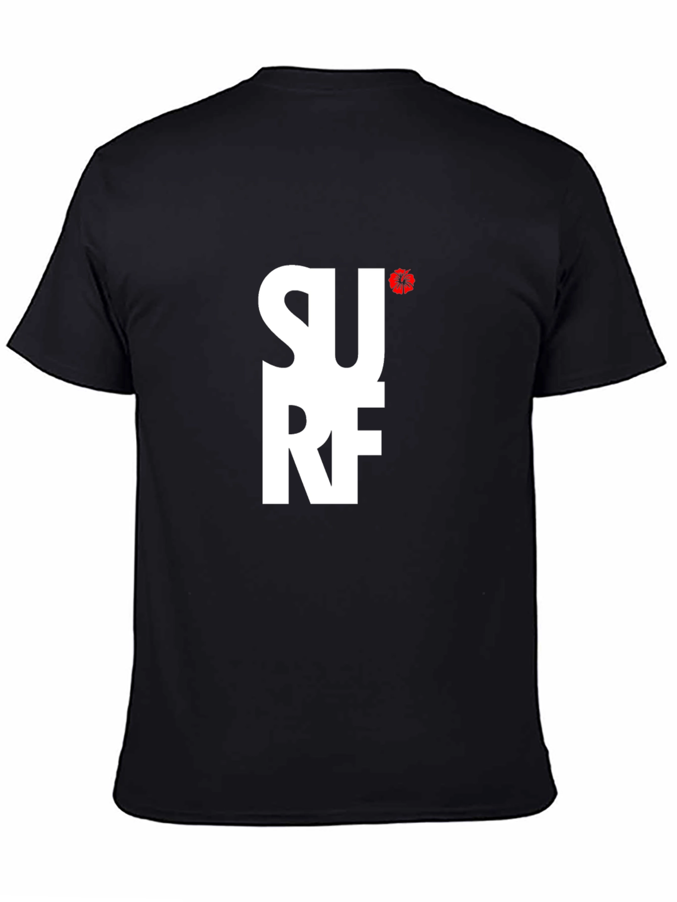 Surf Tee - Black Cotton Graphic T-Shirt