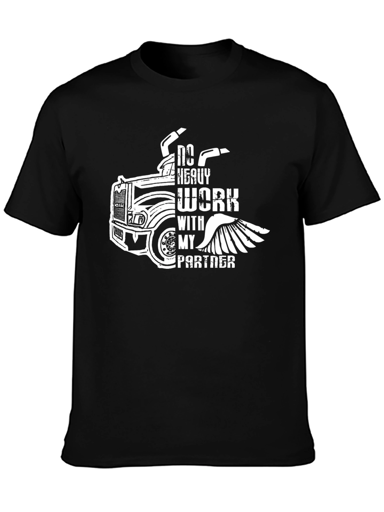 No Heavy Work Trucker T-Shirt - Black