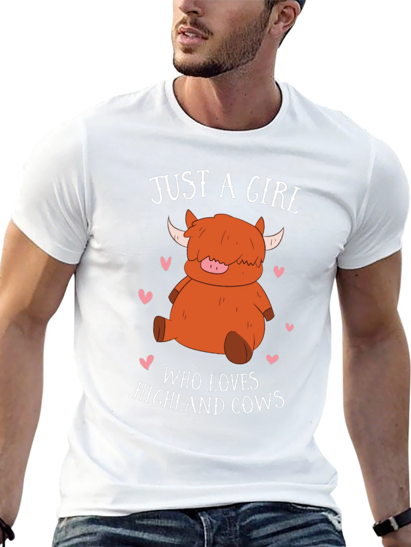 Girl Who Loves Highland Cows Graphic T-Shirt