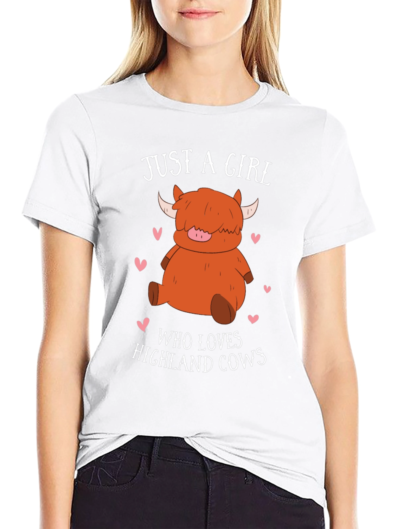 Girl Who Loves Highland Cows Graphic T-Shirt