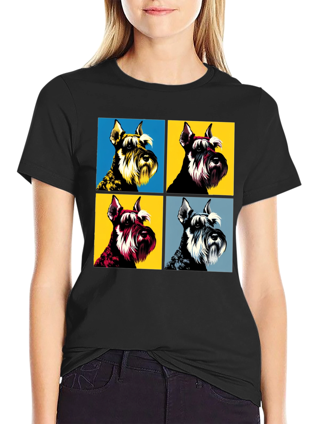 Pop Art Schnauzer T-Shirt - Unique Dog Lover Tee