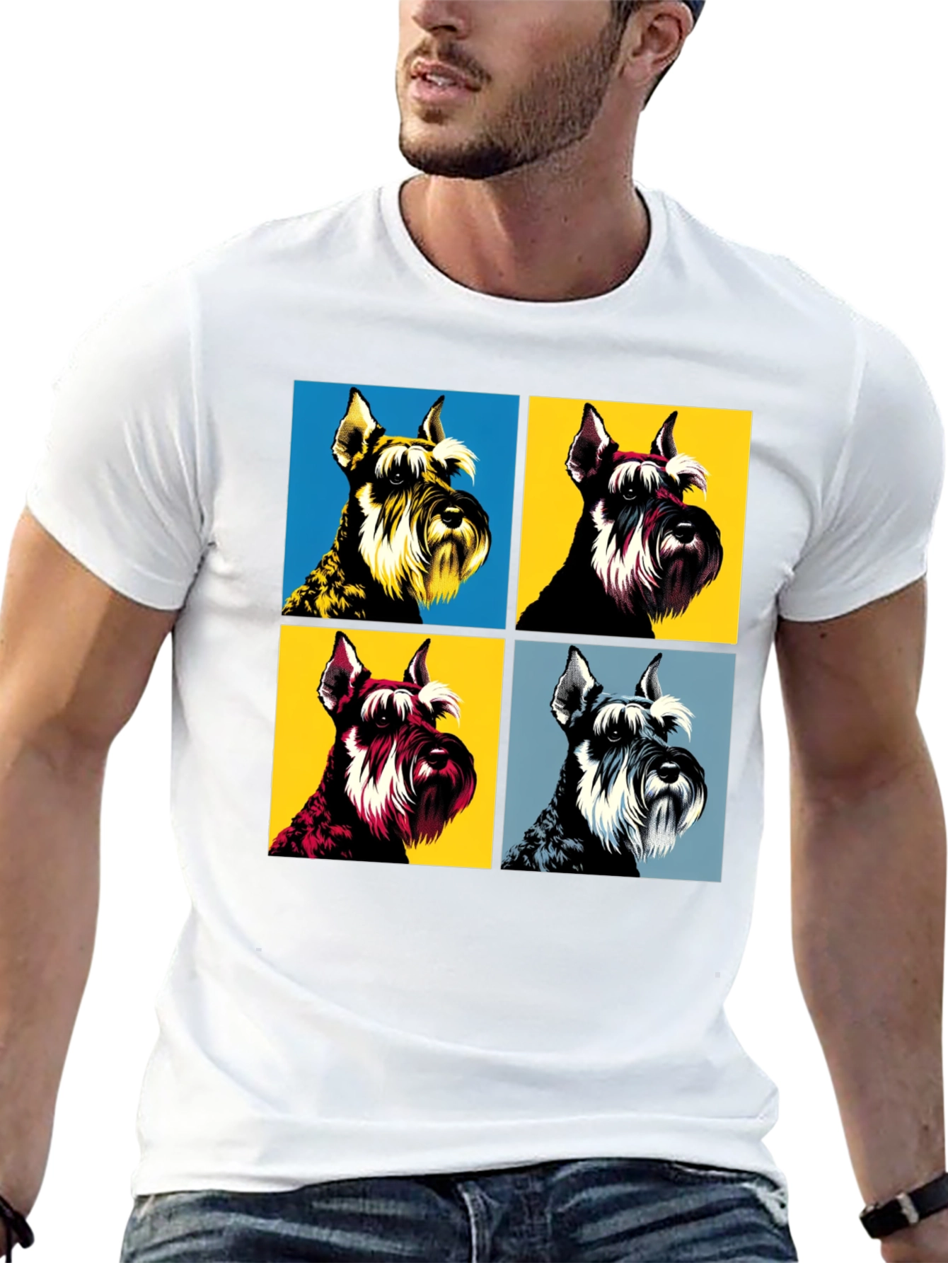 Pop Art Schnauzer T-Shirt - Unique Dog Lover Tee