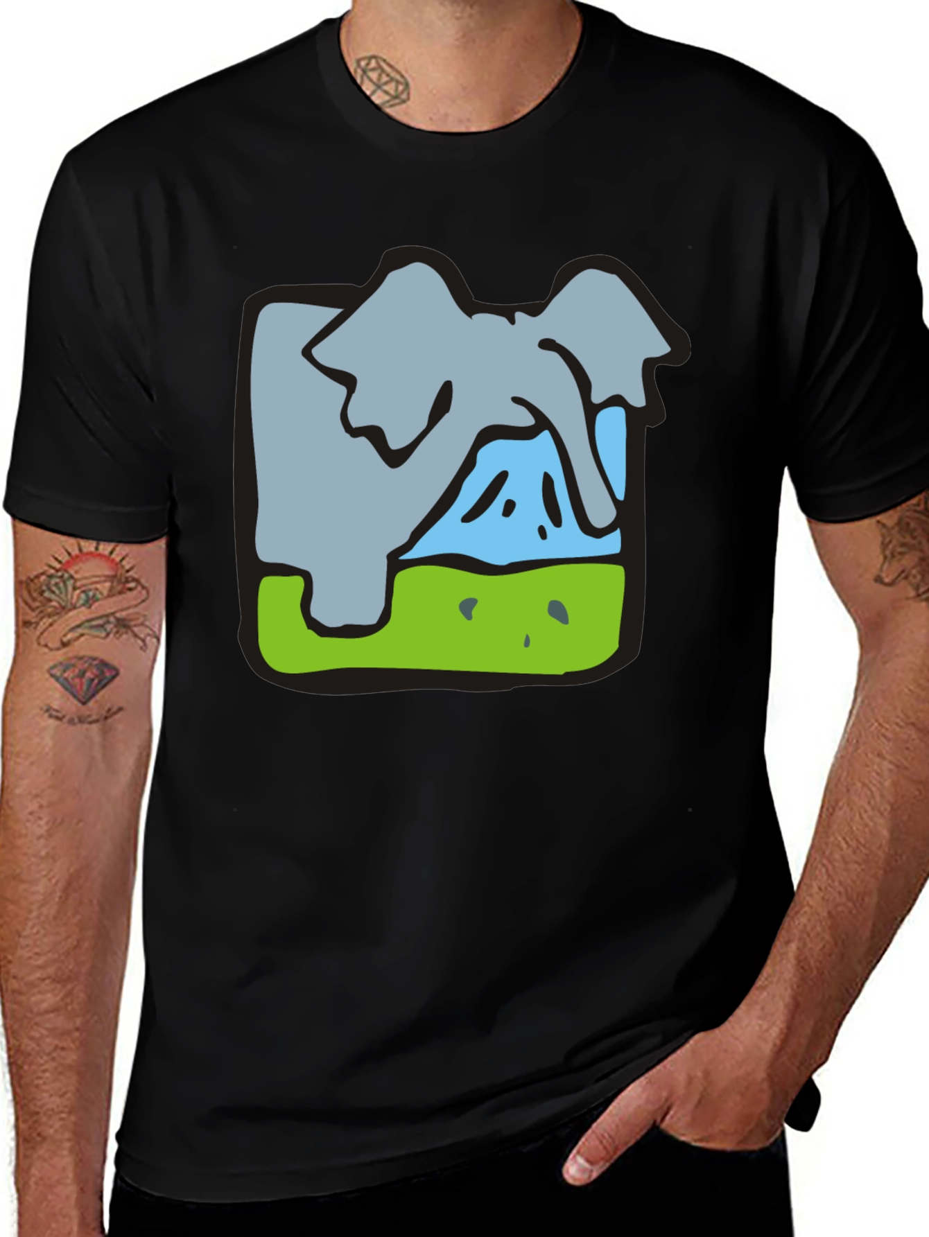 Elephant Graphic Tee - Soft Cotton Blend