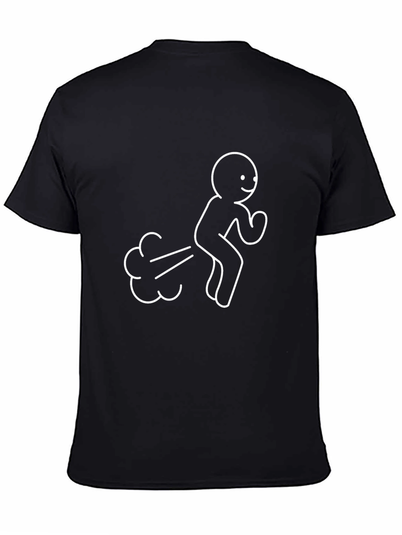 Funny Stick Figure Farting Black T-Shirt