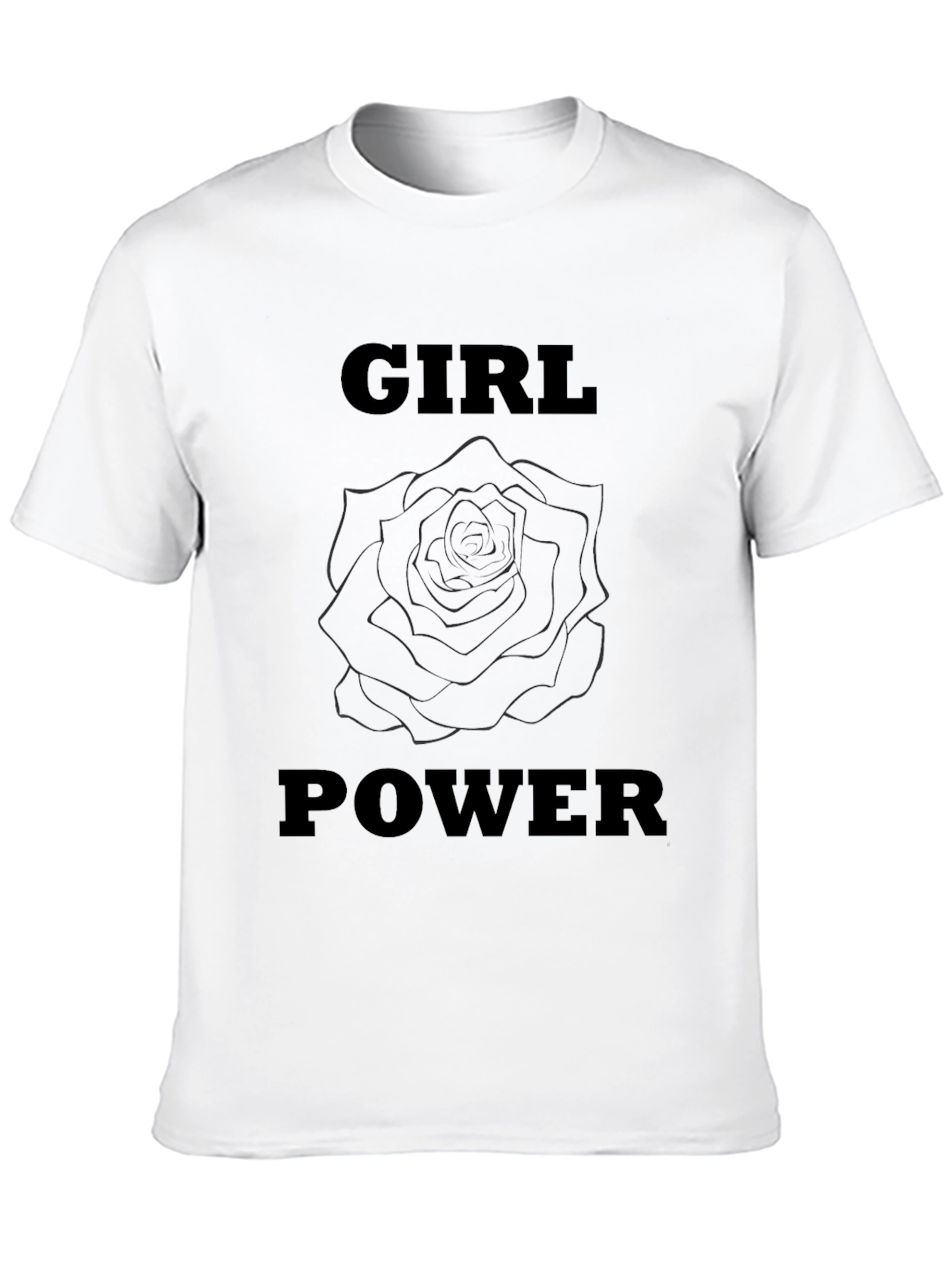 Girl Power Rose Graphic Tee - Black