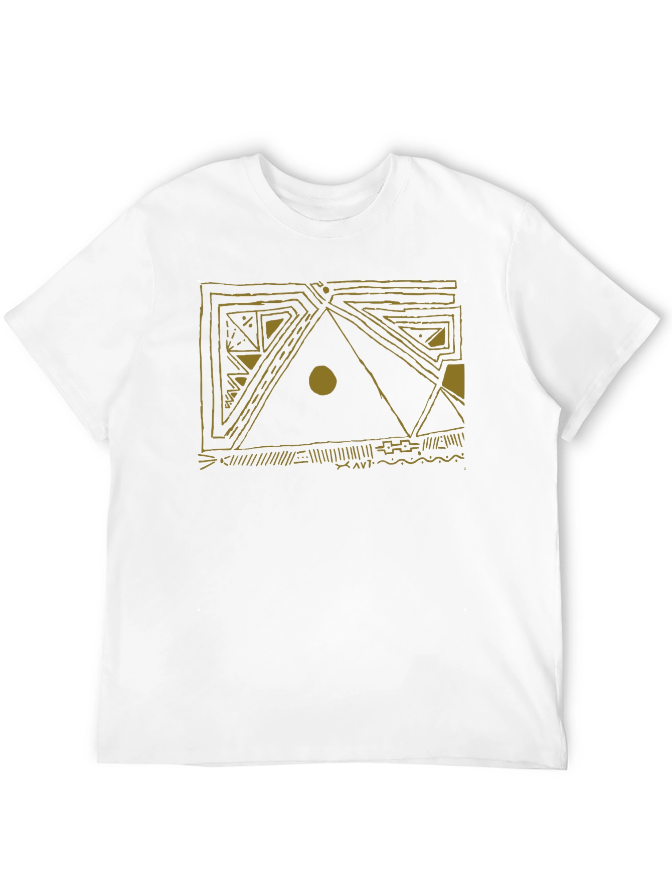 Abstract Geometric Design Black T-Shirt