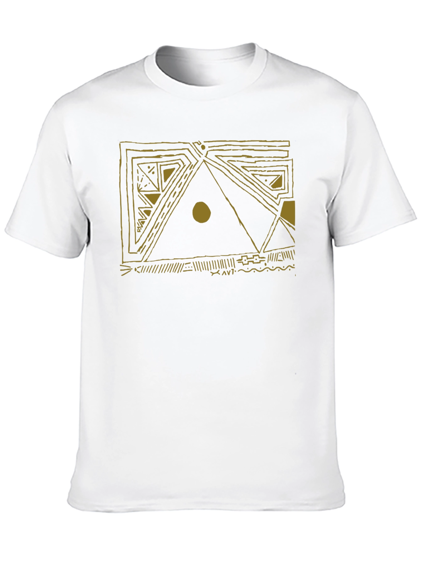 Abstract Geometric Design Black T-Shirt