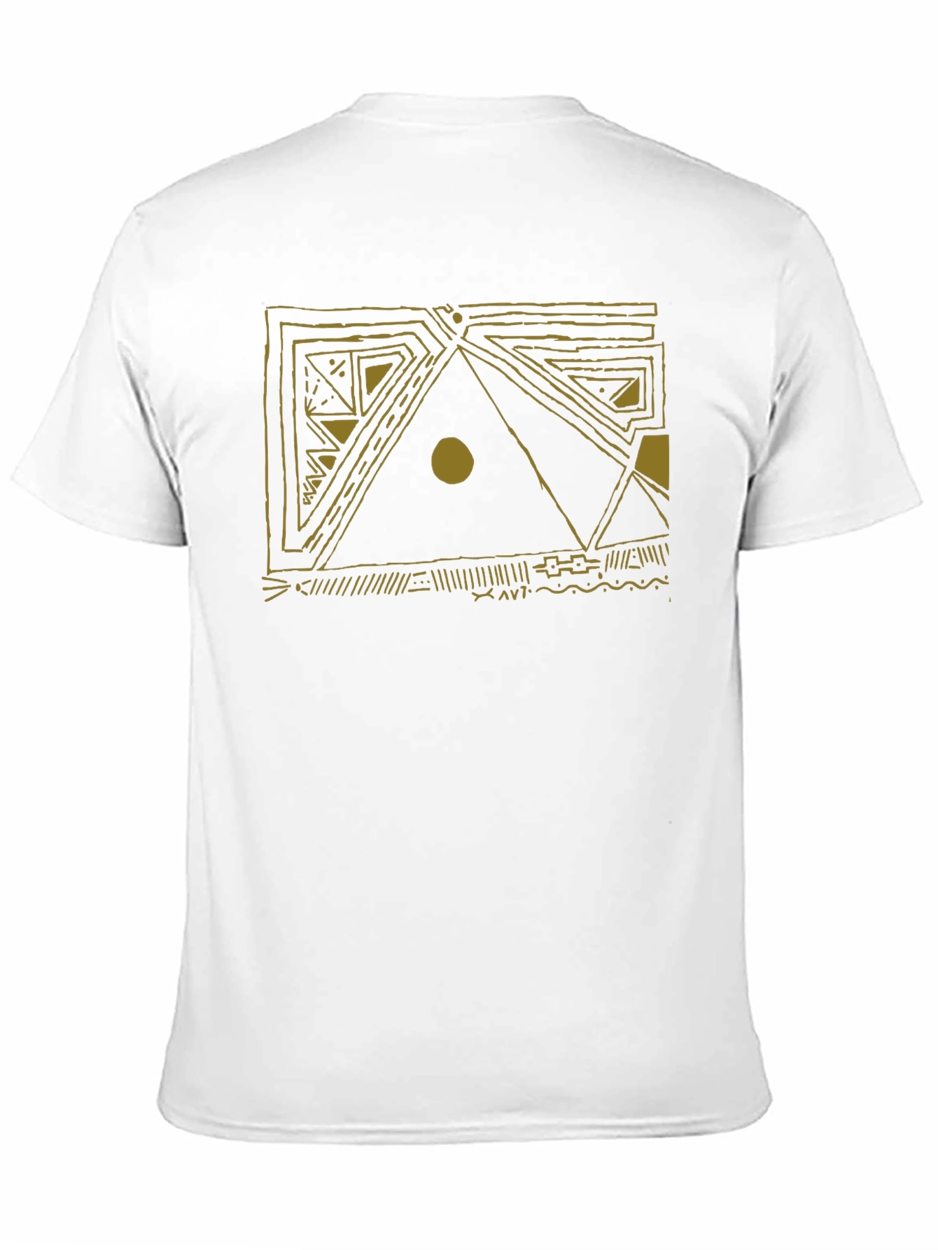 Abstract Geometric Design Black T-Shirt