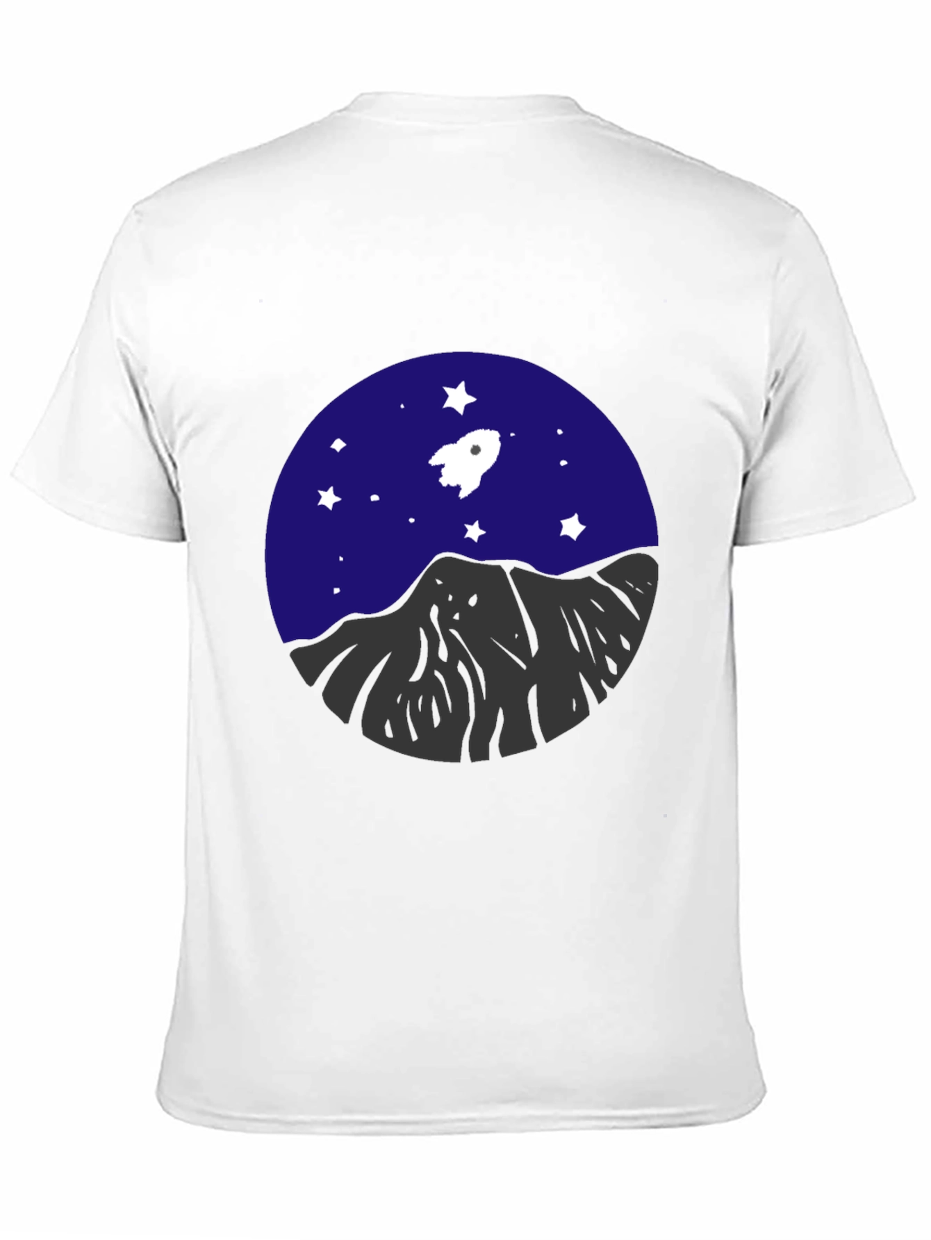 Rocket & Mountain Graphic Tee - Space Adventure Shirt
