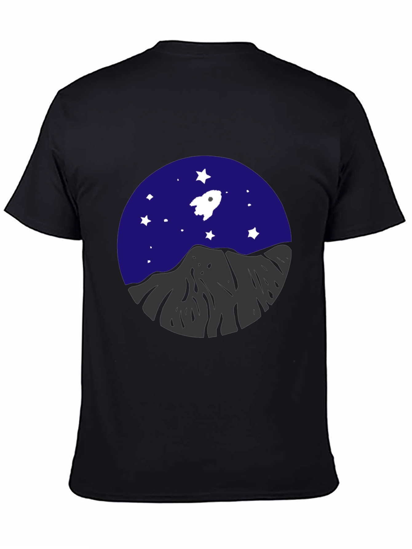 Rocket & Mountain Graphic Tee - Space Adventure Shirt