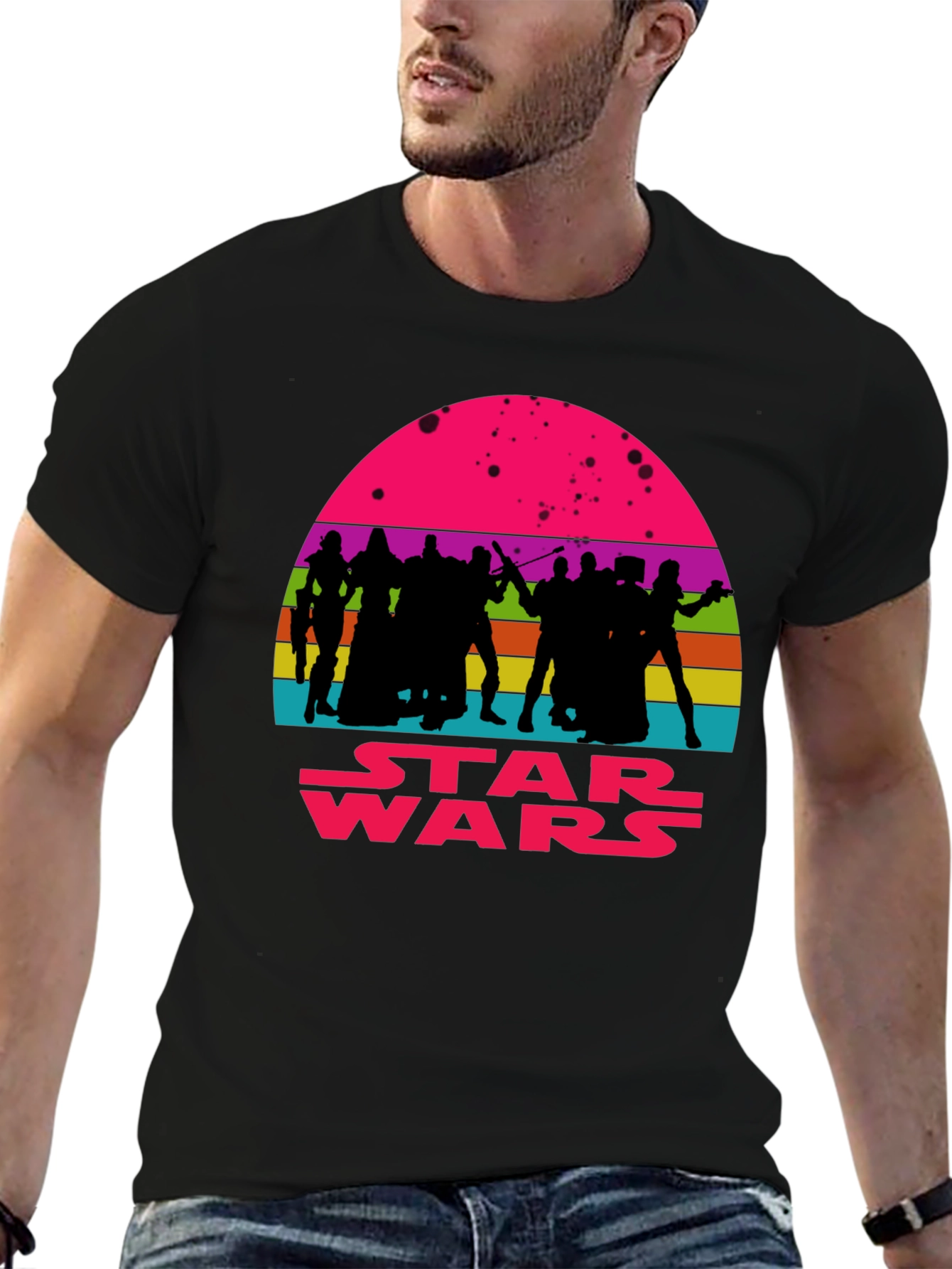 Star Wars Retro Sunset Graphic Tee - Black