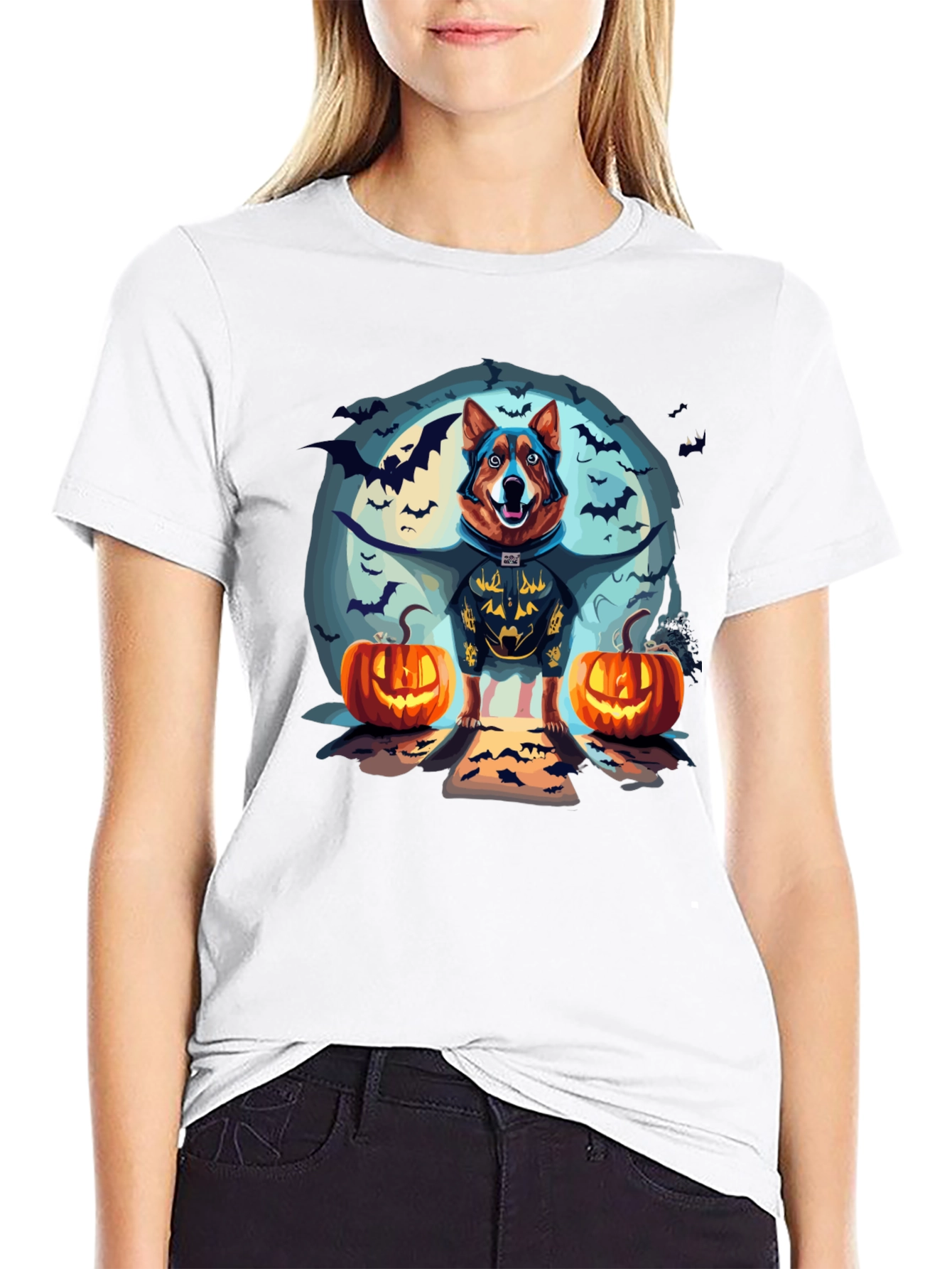 Halloween Dog Graphic T-Shirt