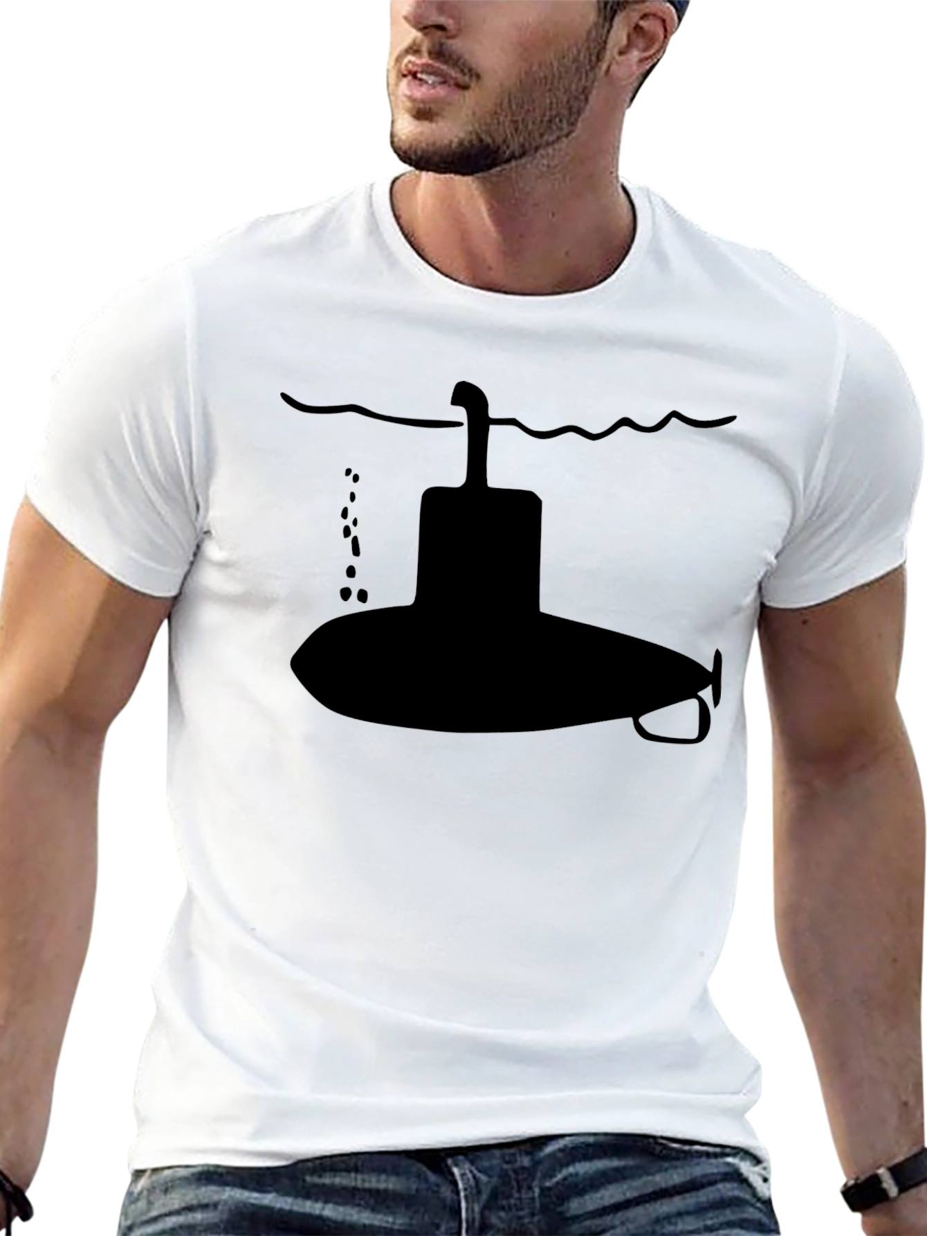 Submarine Graphic T-Shirt - Sleek Black Cotton Tee