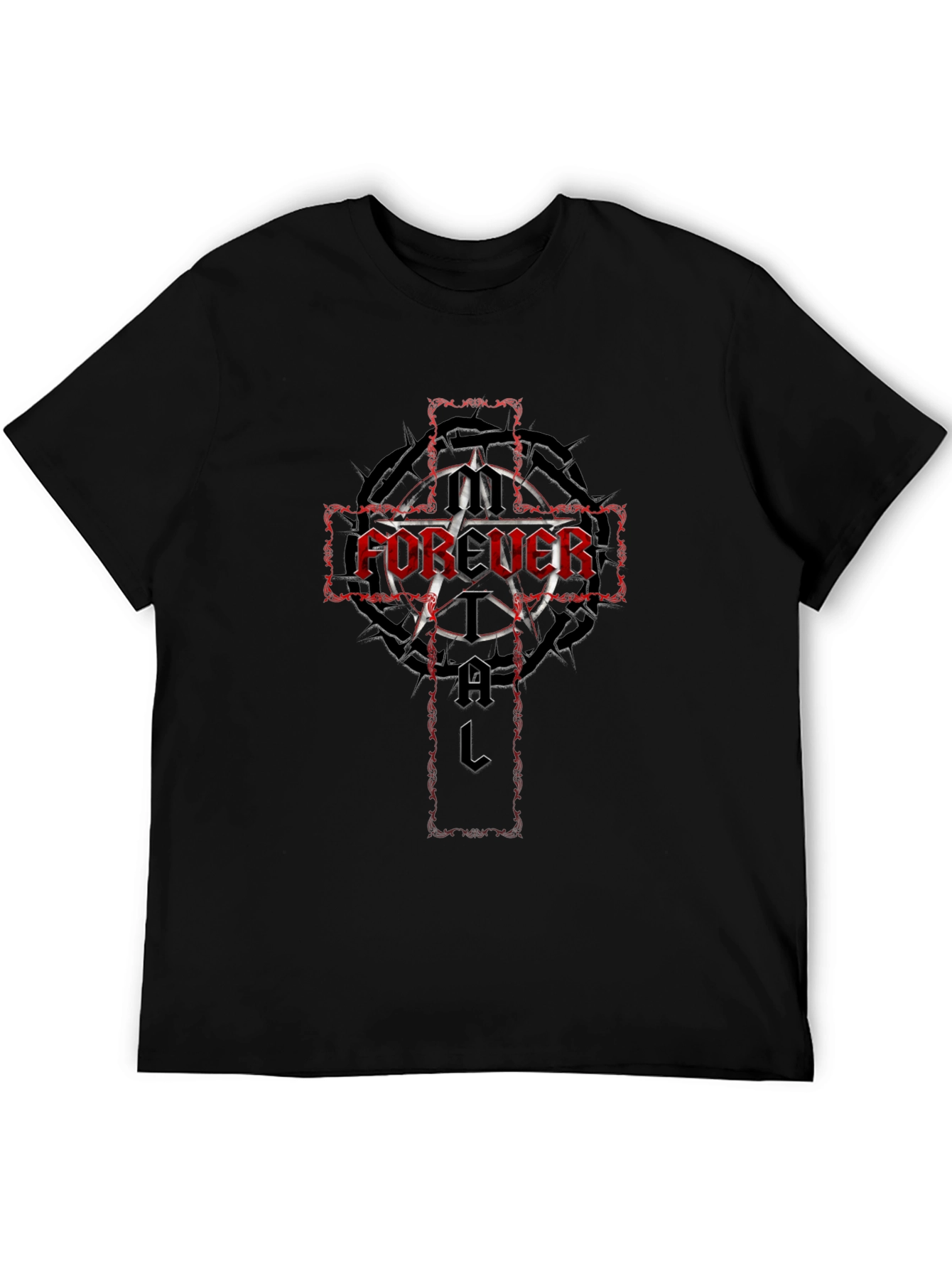 Forever Fatal Graphic Tee - Gothic Cross Design