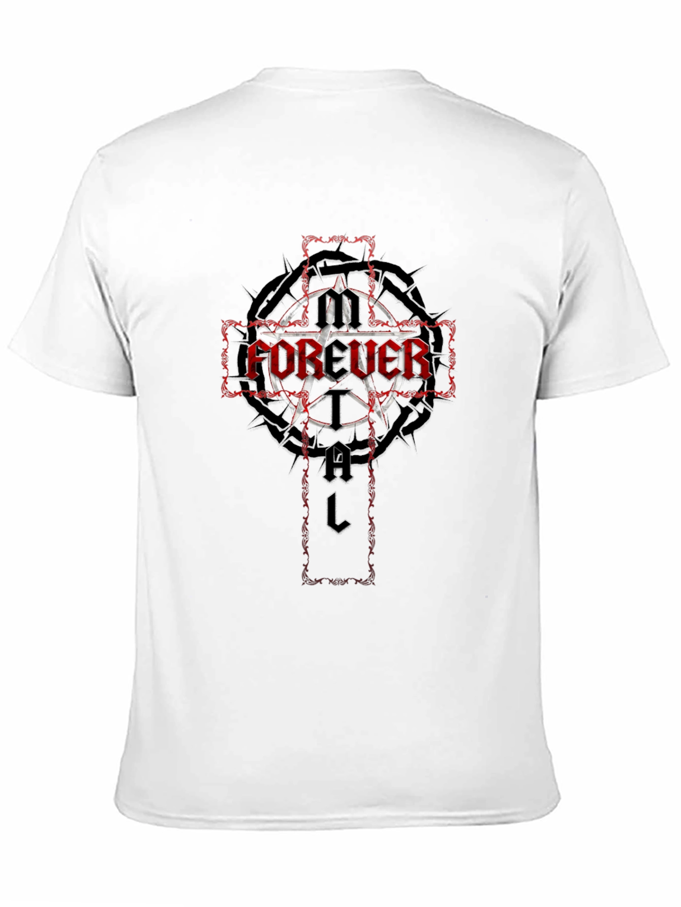 Forever Fatal Graphic Tee - Gothic Cross Design