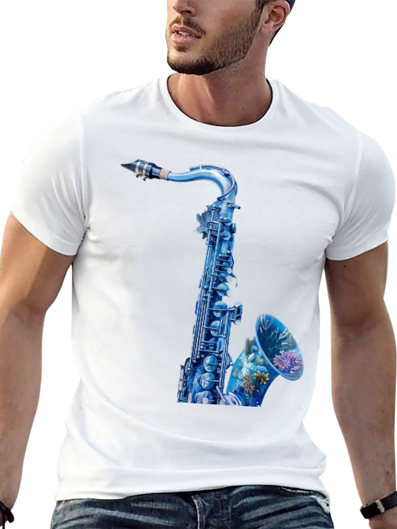 Saxophone Graphic Tee - Cool Music Lover Shirt
