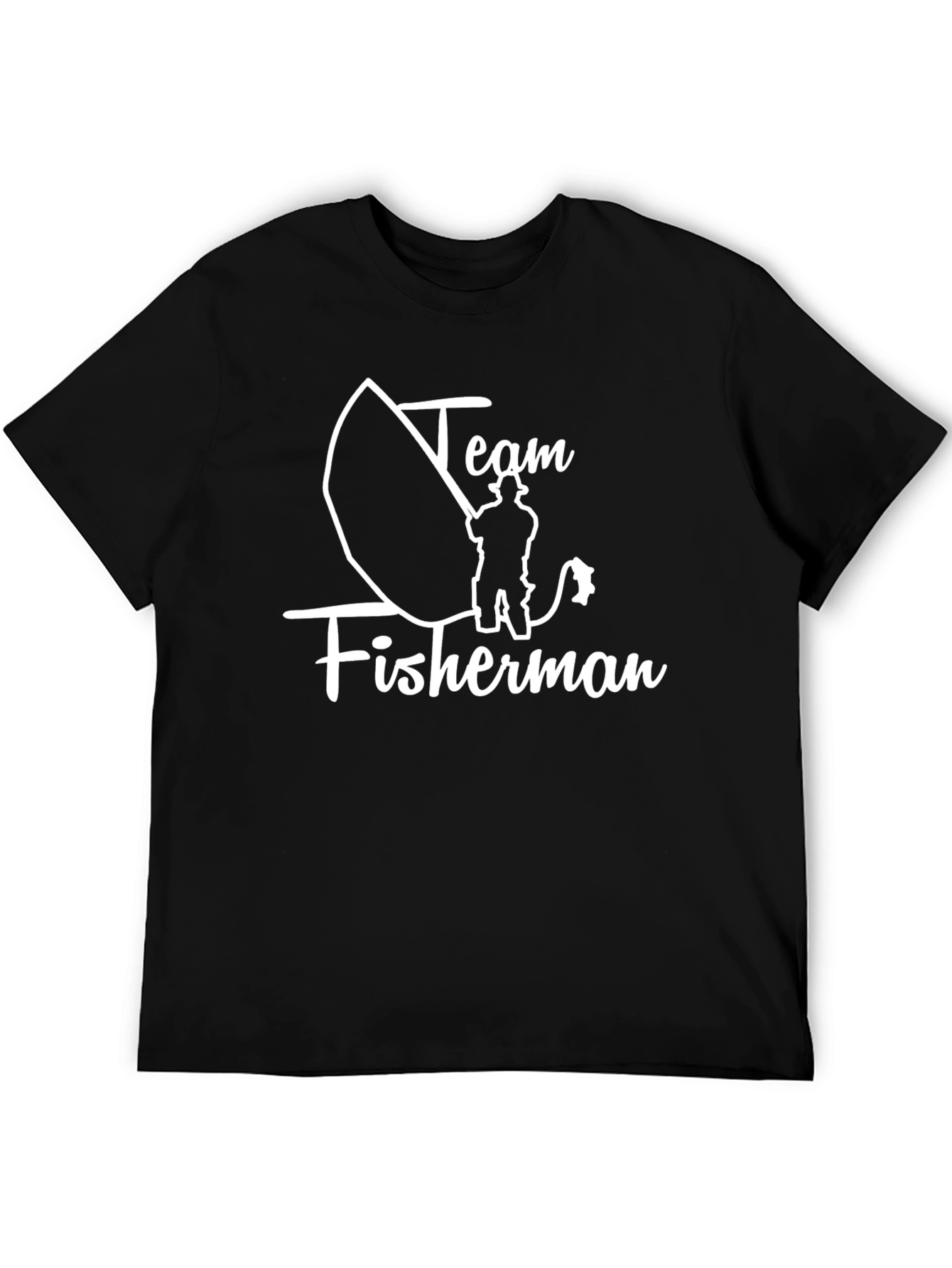 Team Fisherman Black Cotton Tee