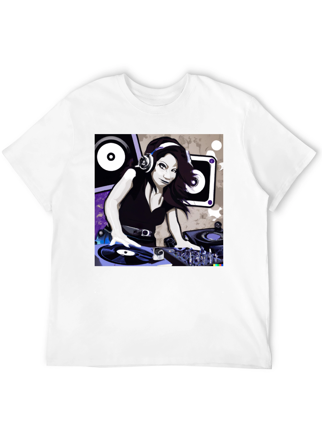 DJ Girl Graphic Tee - Black Cotton T-Shirt