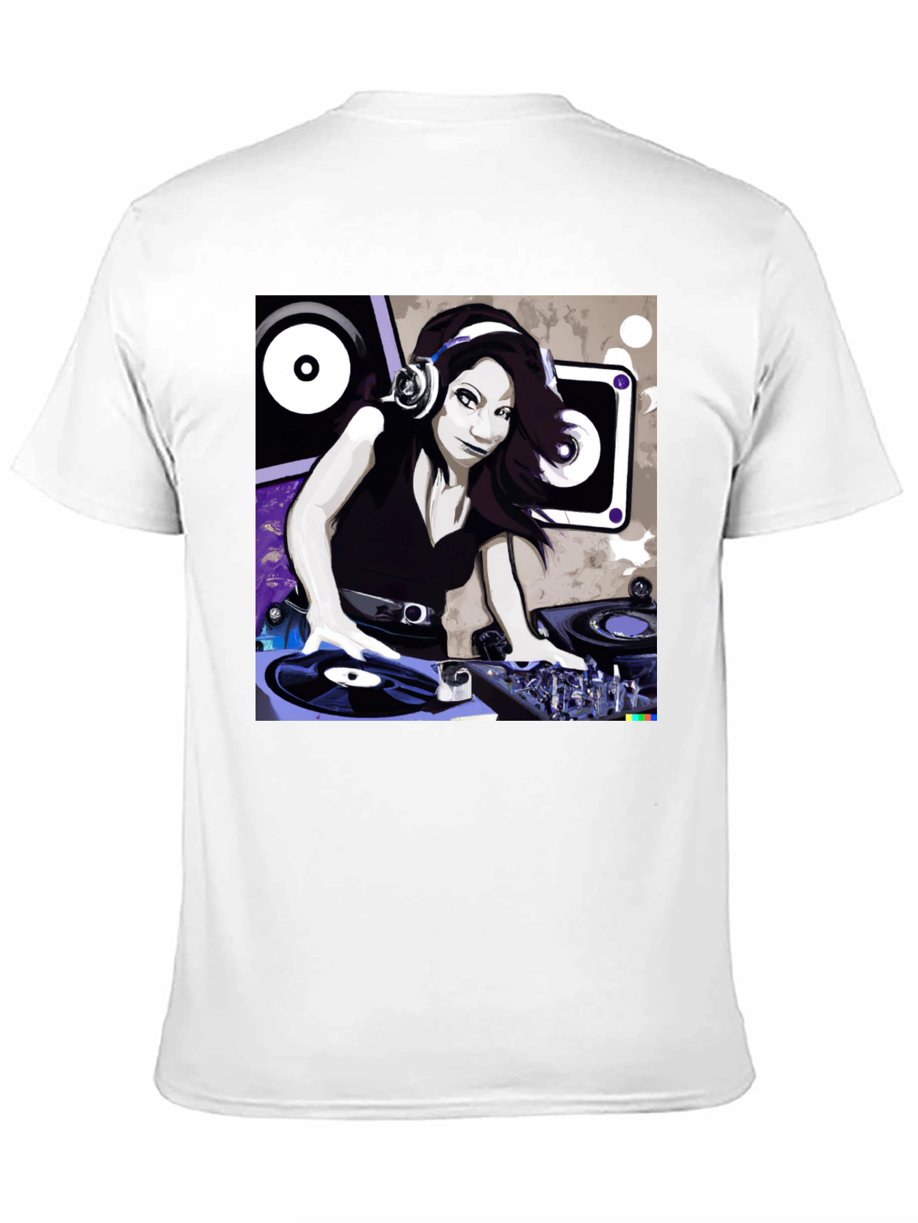 DJ Girl Graphic Tee - Black Cotton T-Shirt