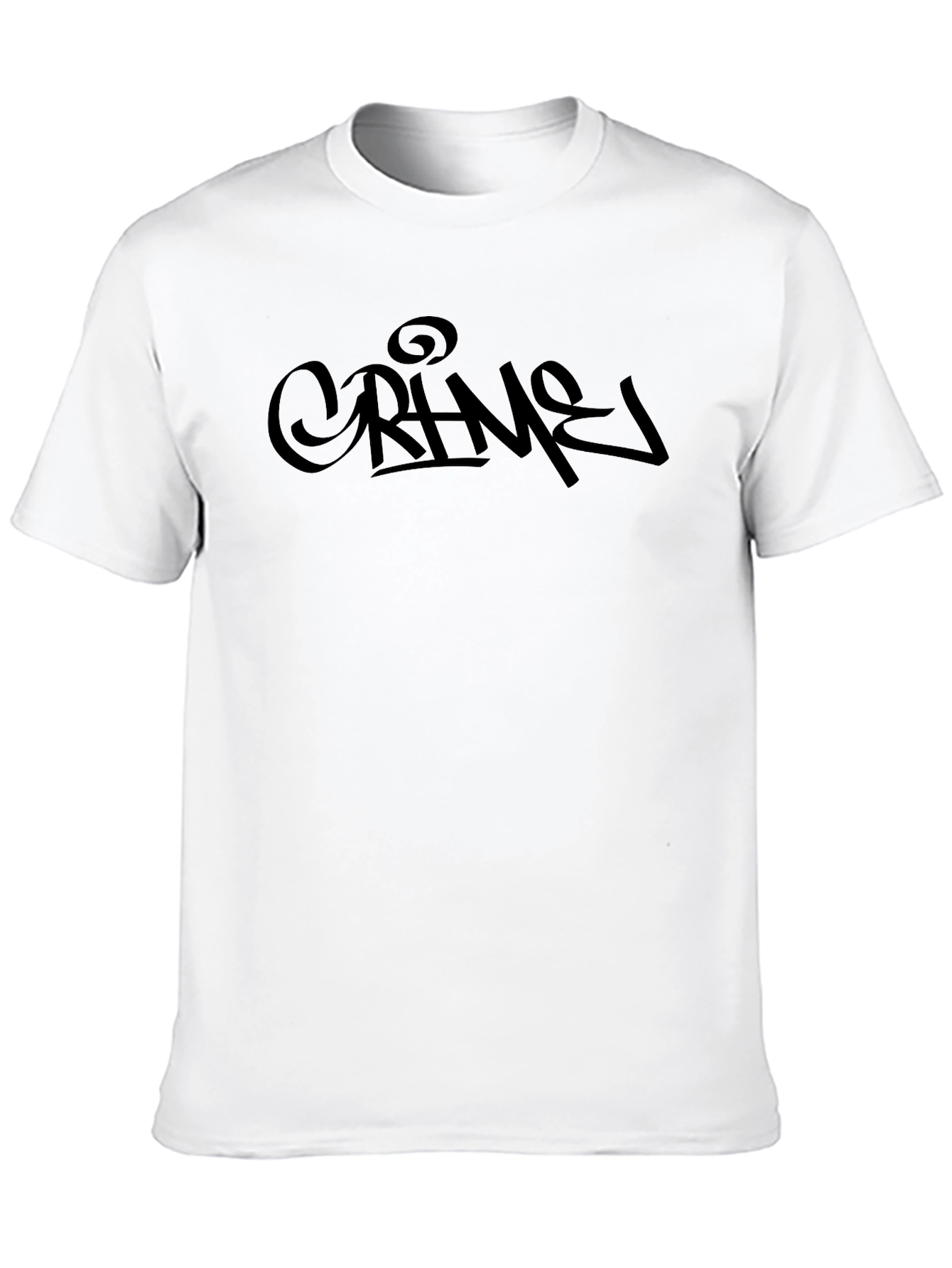 Crime Graphic Black Crewneck T-shirt