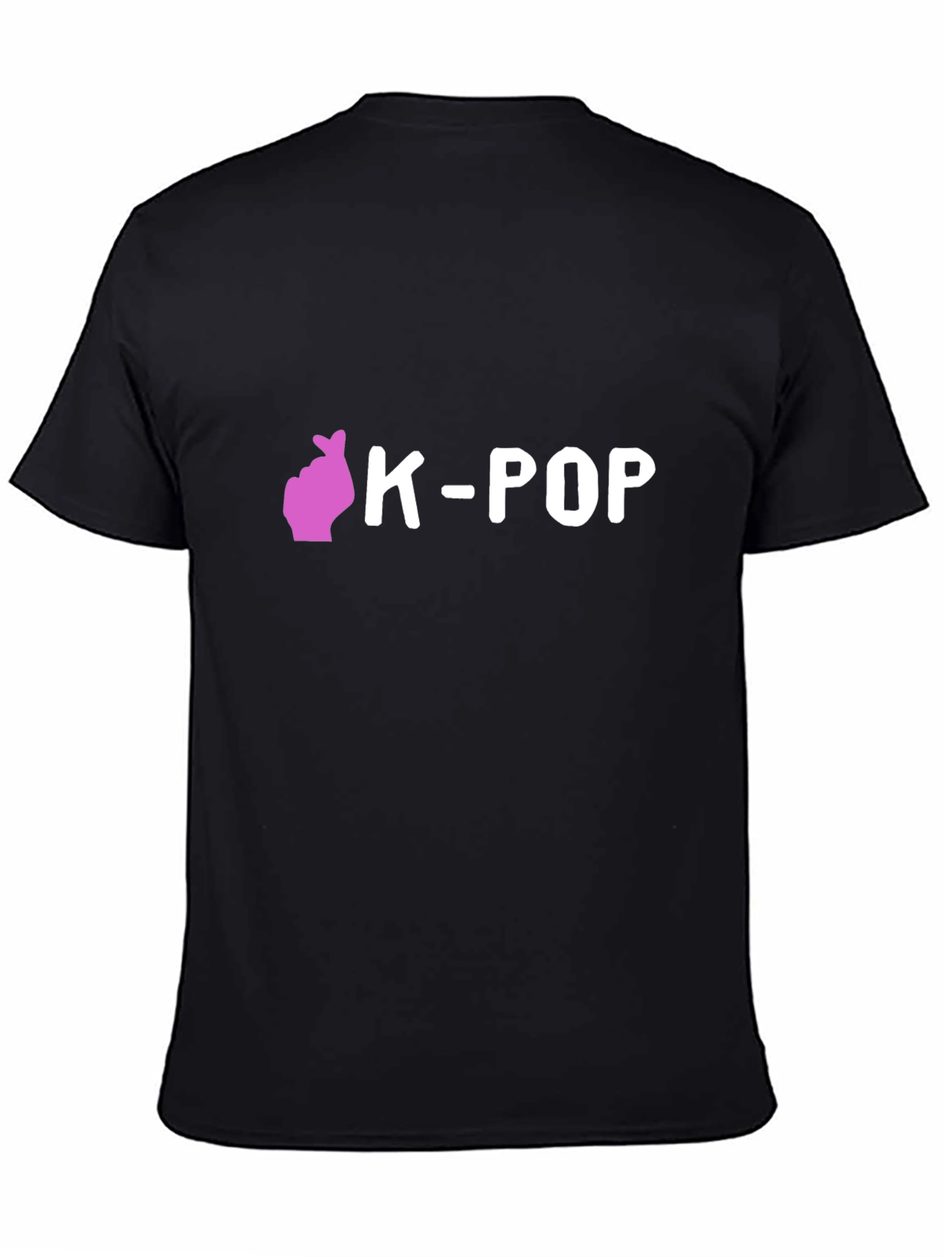 K-Pop Heart Gesture Black T-Shirt