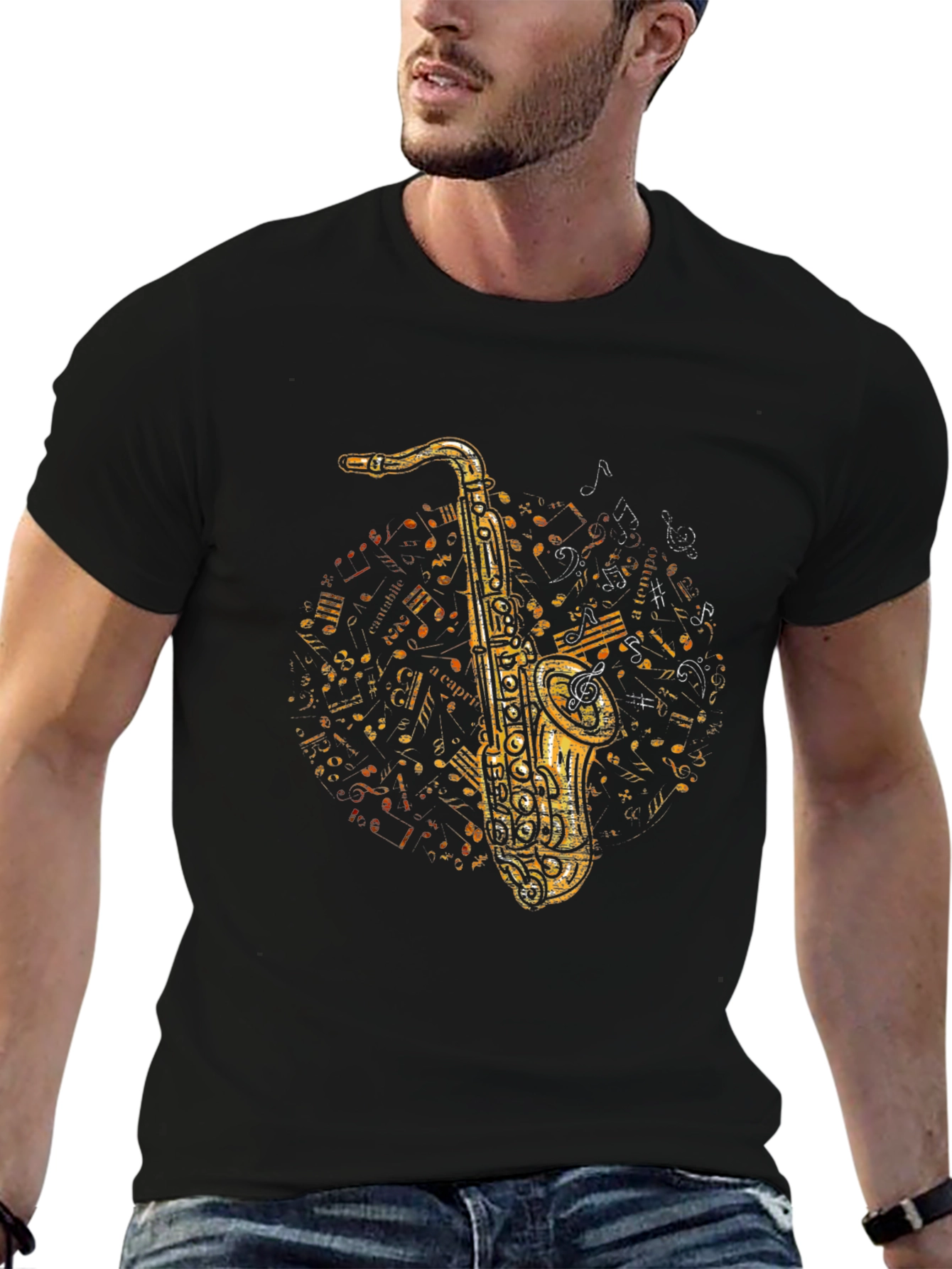 Saxophone Music T-Shirt - Stylish Musician Tee