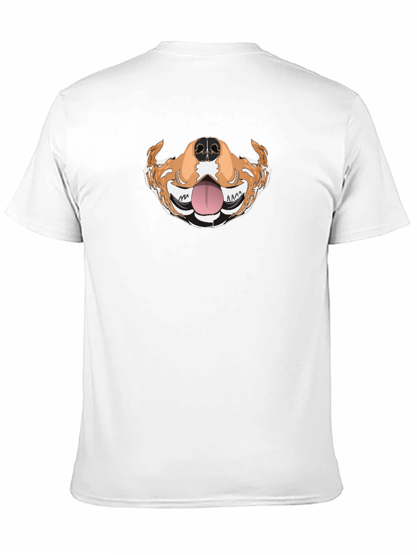 Funny Dog Mouth Graphic Tee - Black Cotton T-Shirt