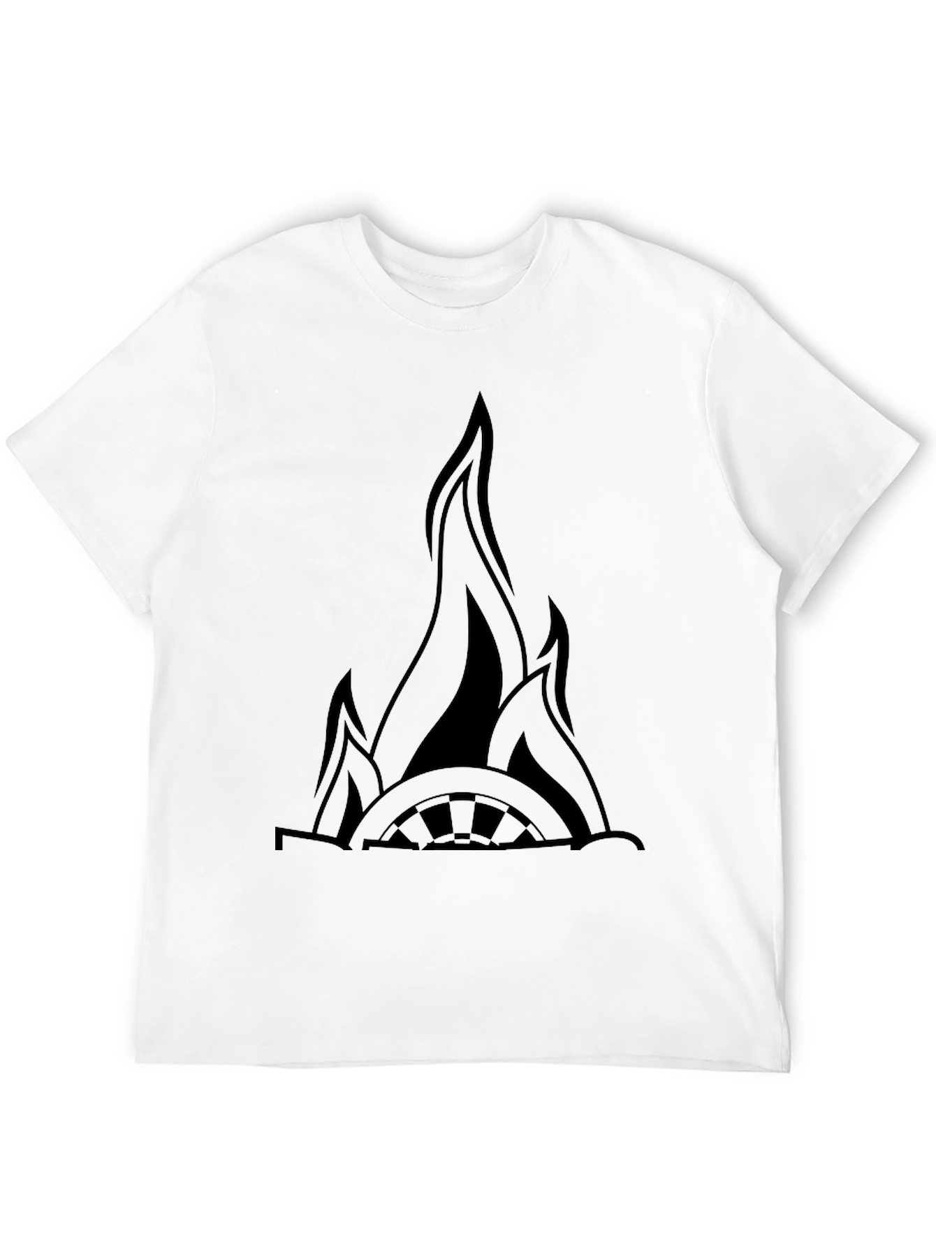 Flaming Wheel Black Graphic Tee