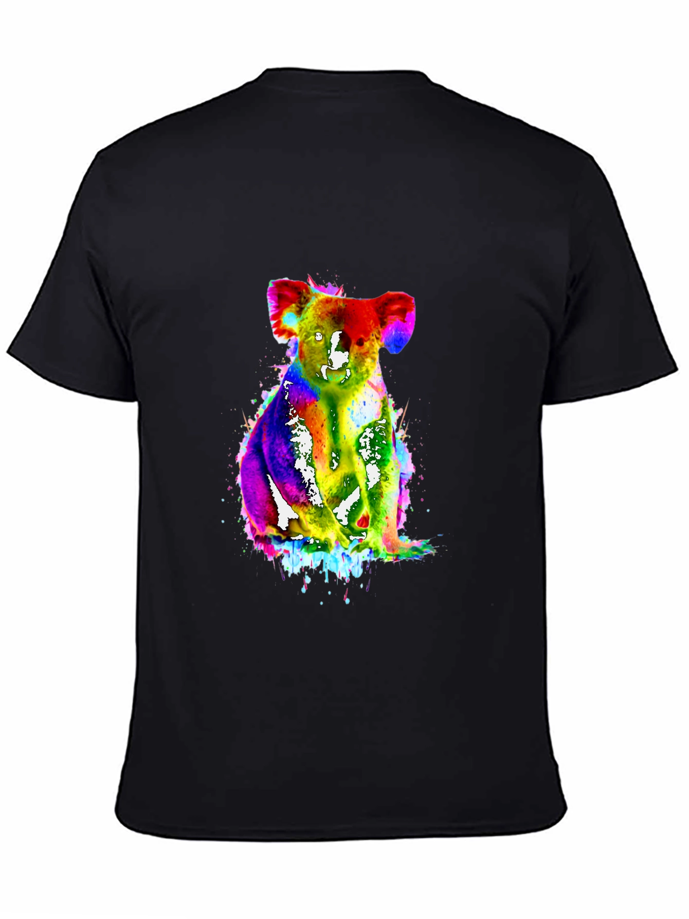 Vibrant Koala Tee - Mens Black Graphic T-Shirt