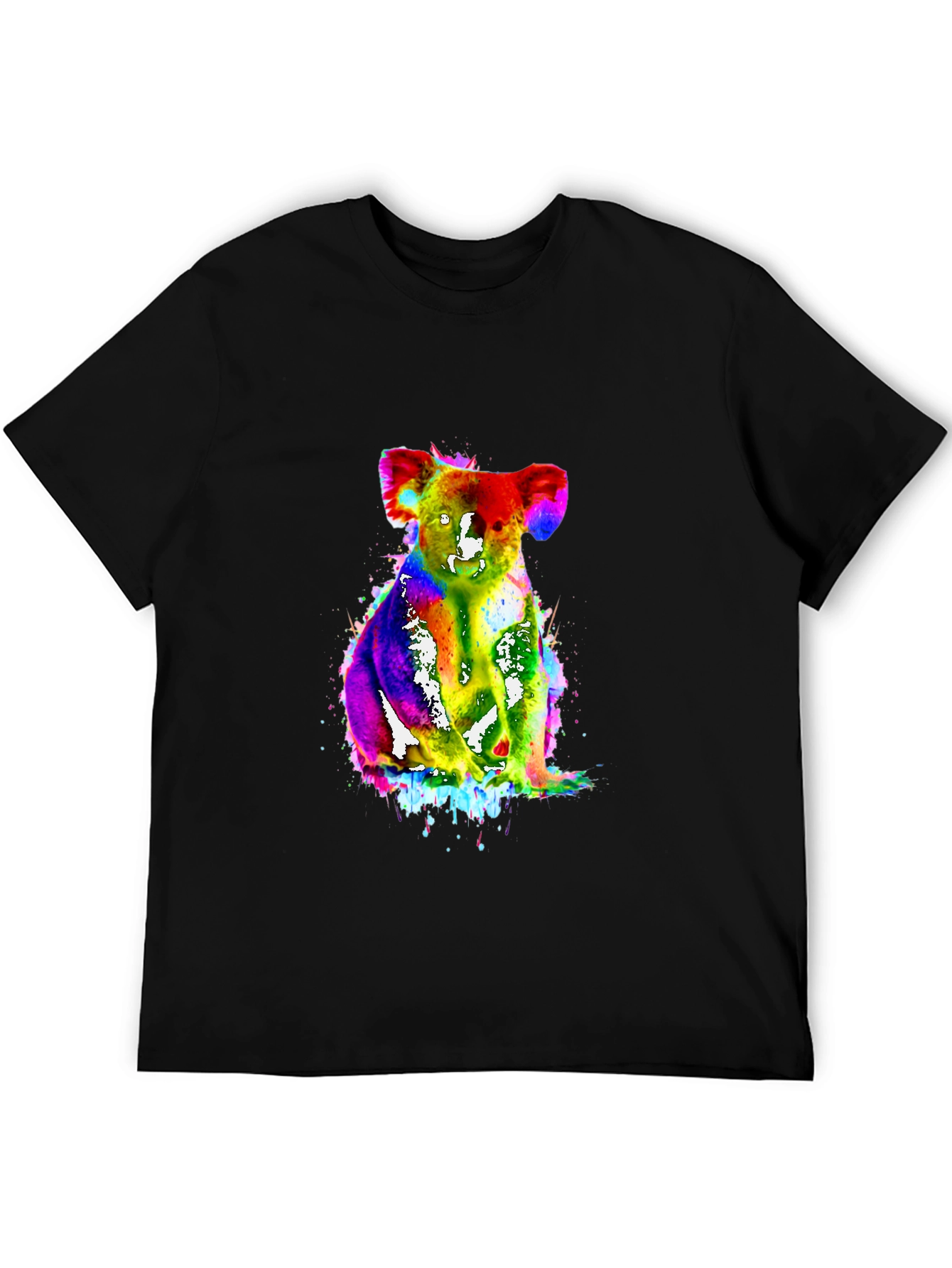 Vibrant Koala Tee - Mens Black Graphic T-Shirt