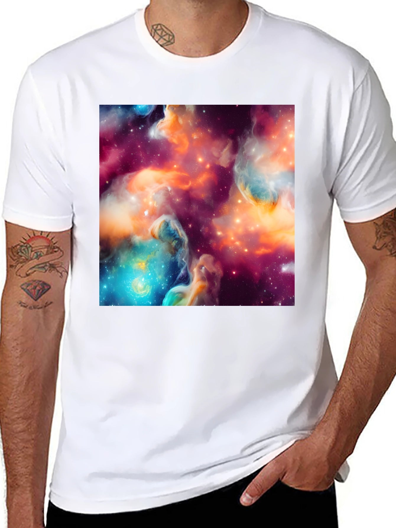 Nebula Print Black T-Shirt