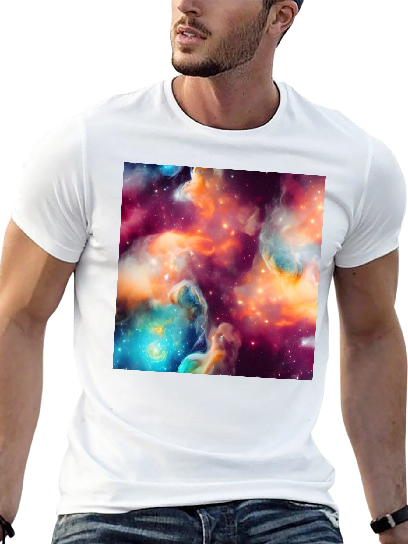 Nebula Print Black T-Shirt
