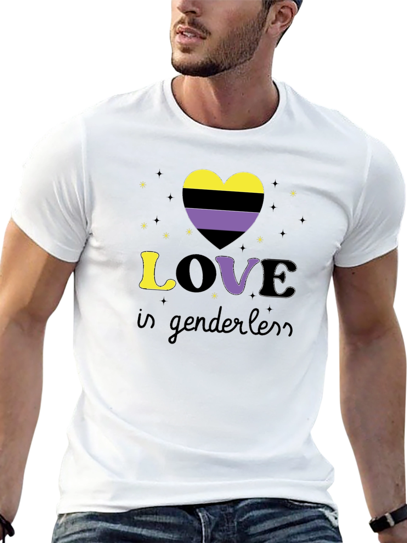 Non-Binary Pride Love is Genderless Graphic T-Shirt
