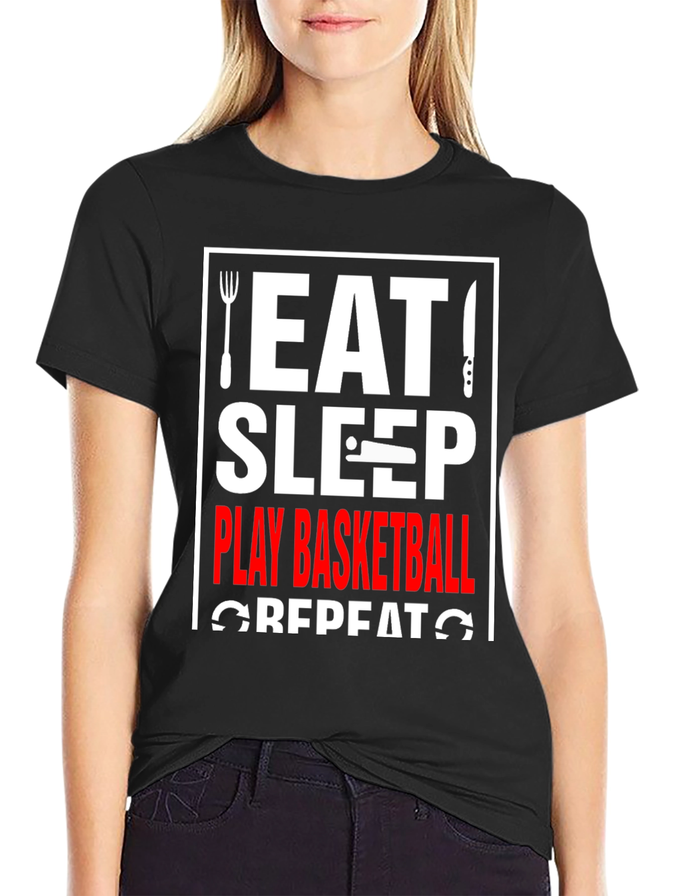 Eat Sleep Play Basketball Repeat T-Shirt