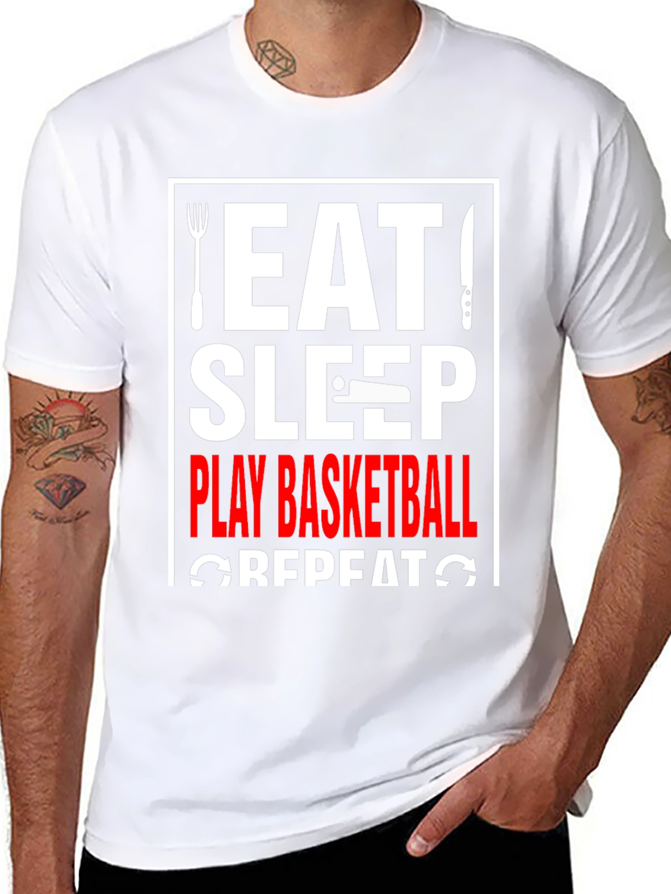 Eat Sleep Play Basketball Repeat T-Shirt