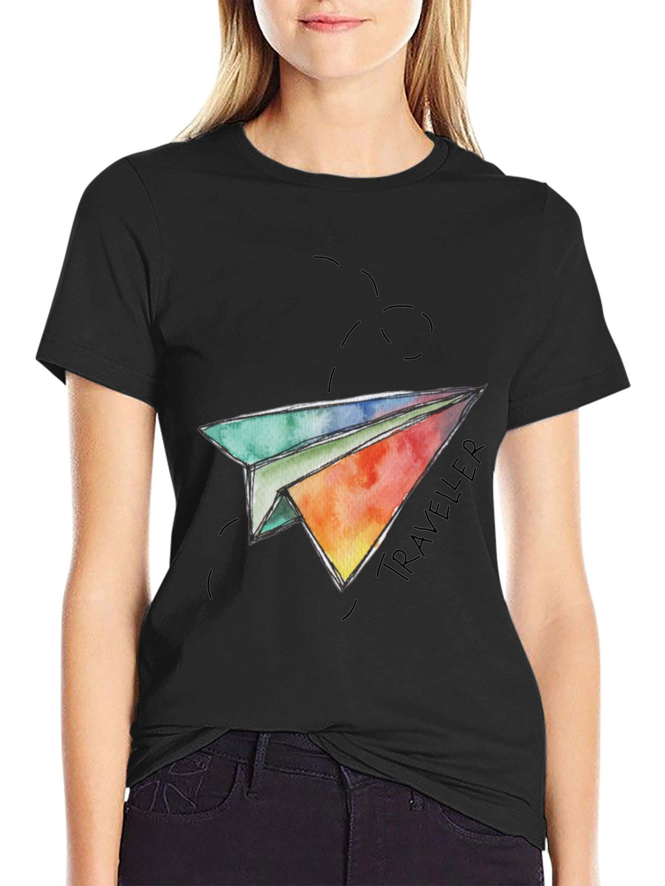 Traveler Paper Airplane Graphic T-Shirt