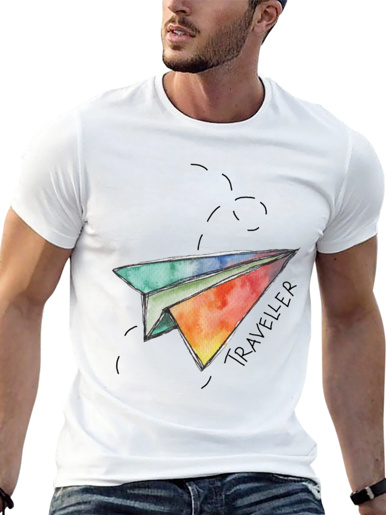 Traveler Paper Airplane Graphic T-Shirt
