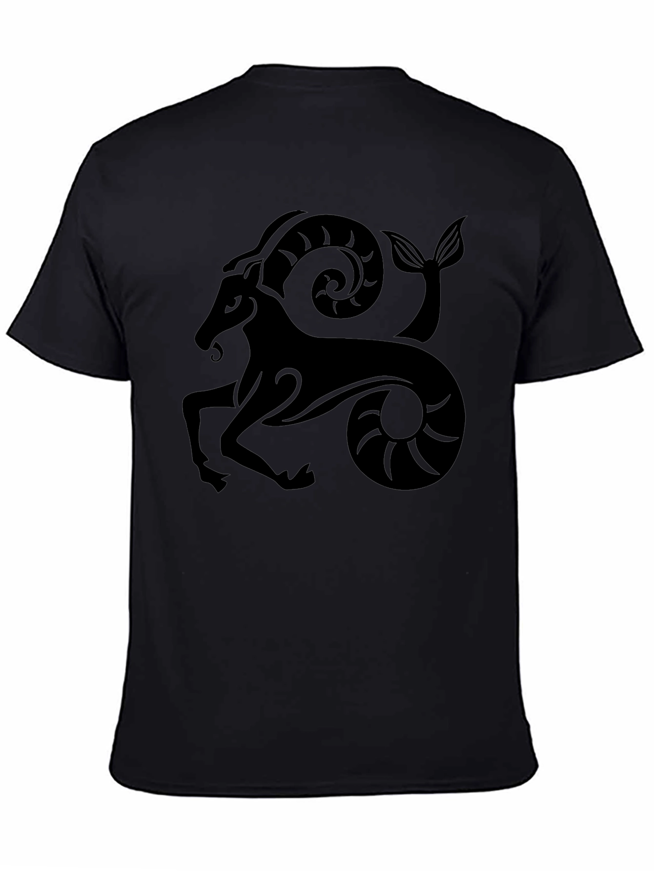 Capricorn Zodiac Graphic Black T-Shirt