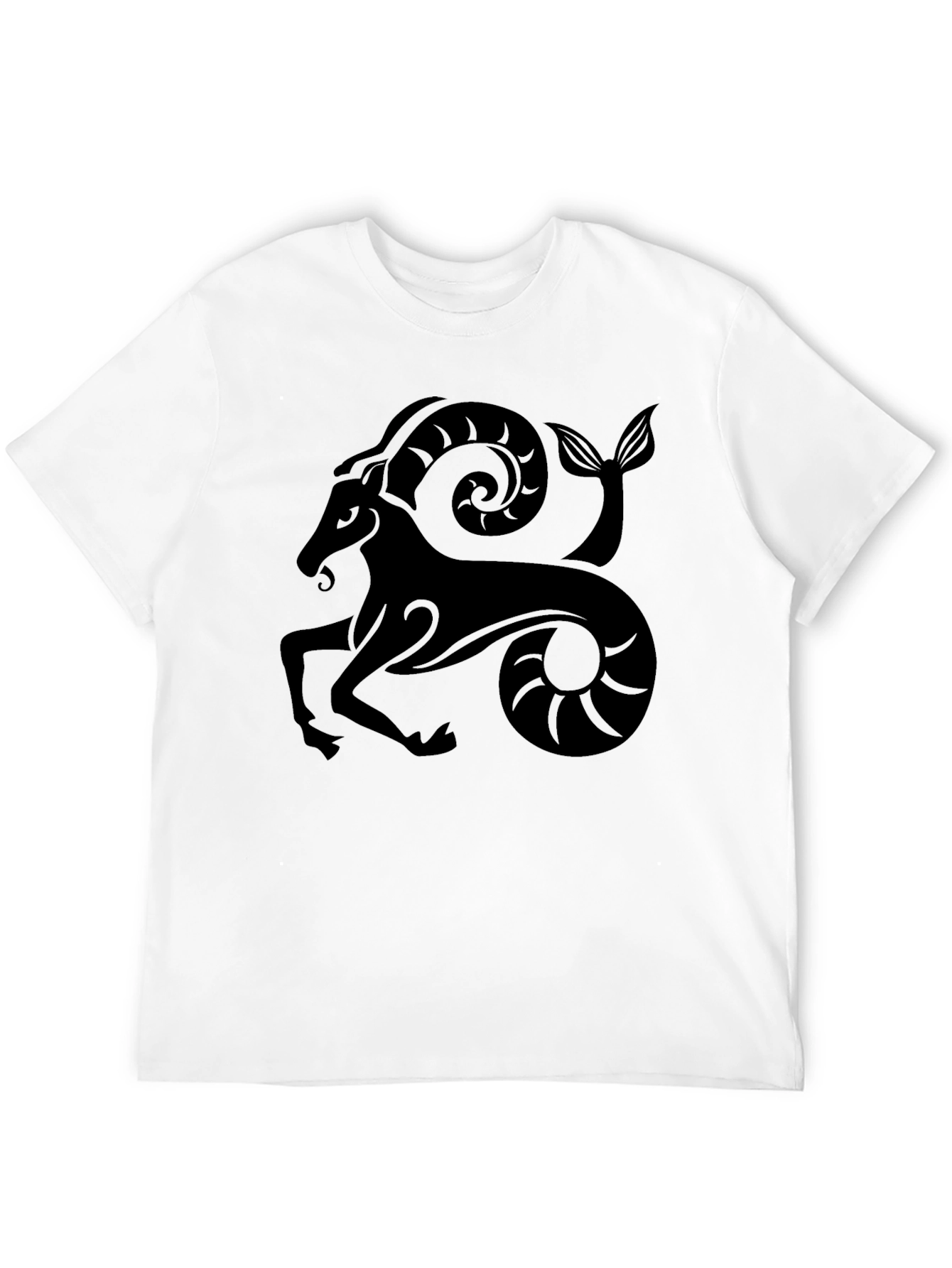 Capricorn Zodiac Graphic Black T-Shirt