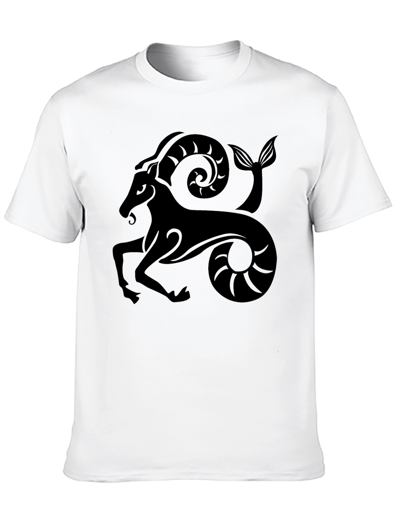 Capricorn Zodiac Graphic Black T-Shirt