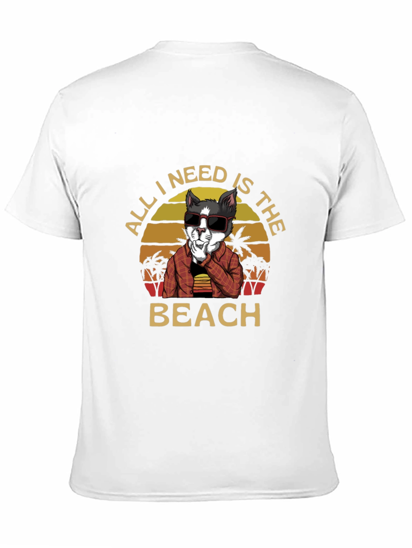Cool Cat Beach Vibes Graphic T-Shirt