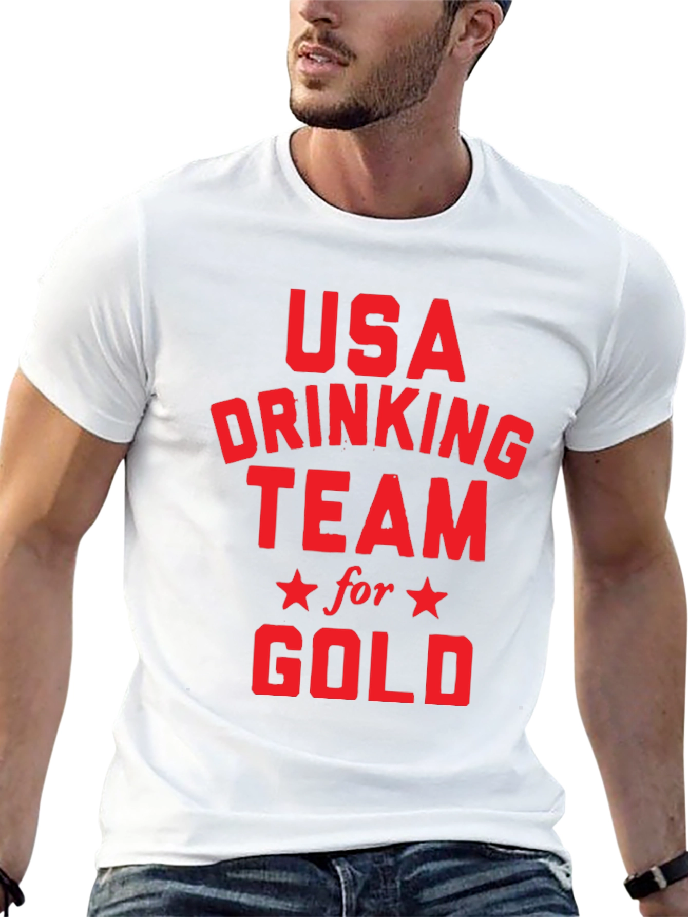 USA Drinking Team for Gold Black T-Shirt