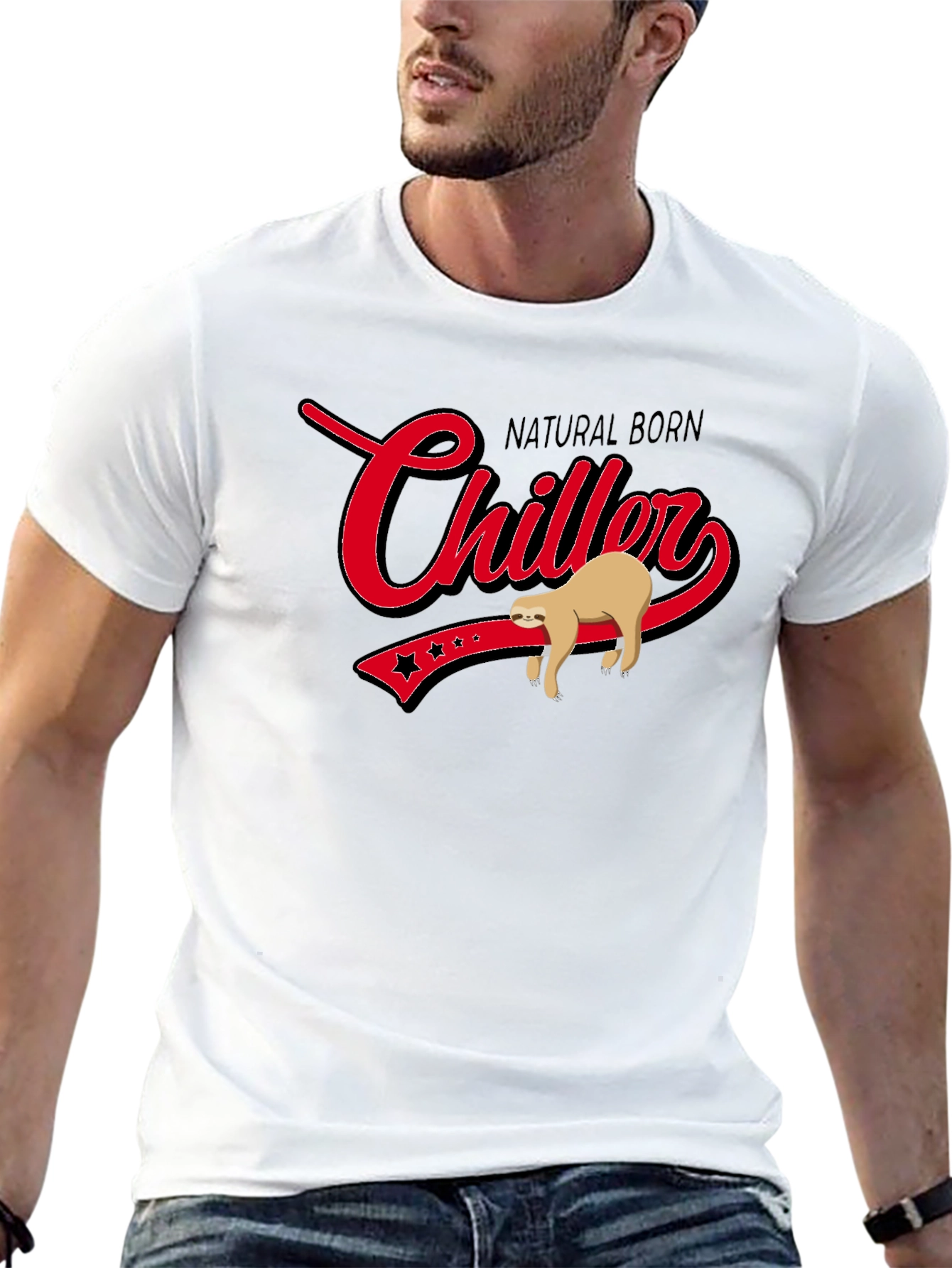 Natural Born Chiller Sloth Graphic T-Shirt