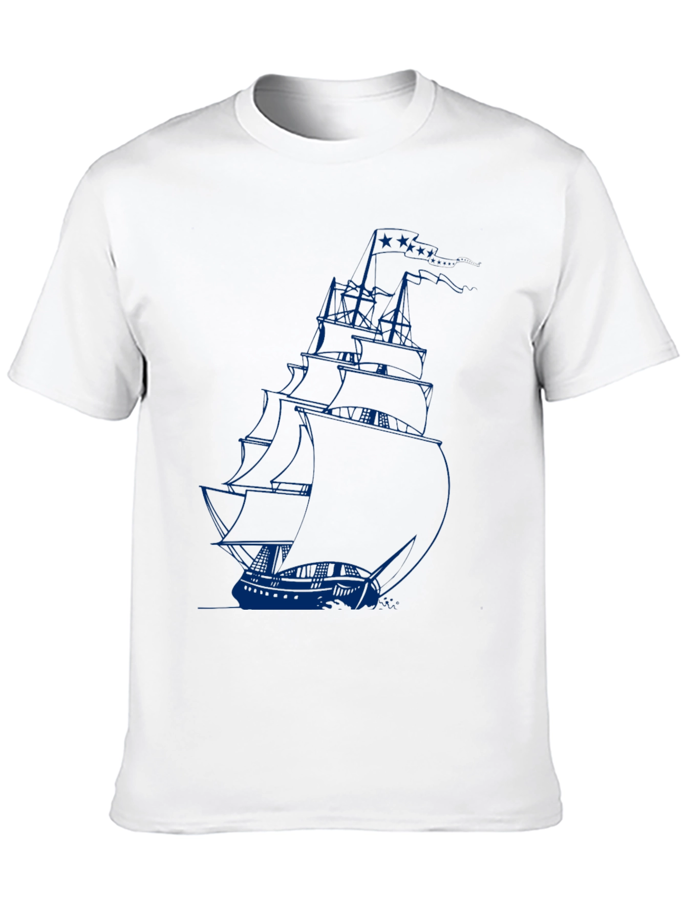 Nautical Sailboat Graphic Tee - Black