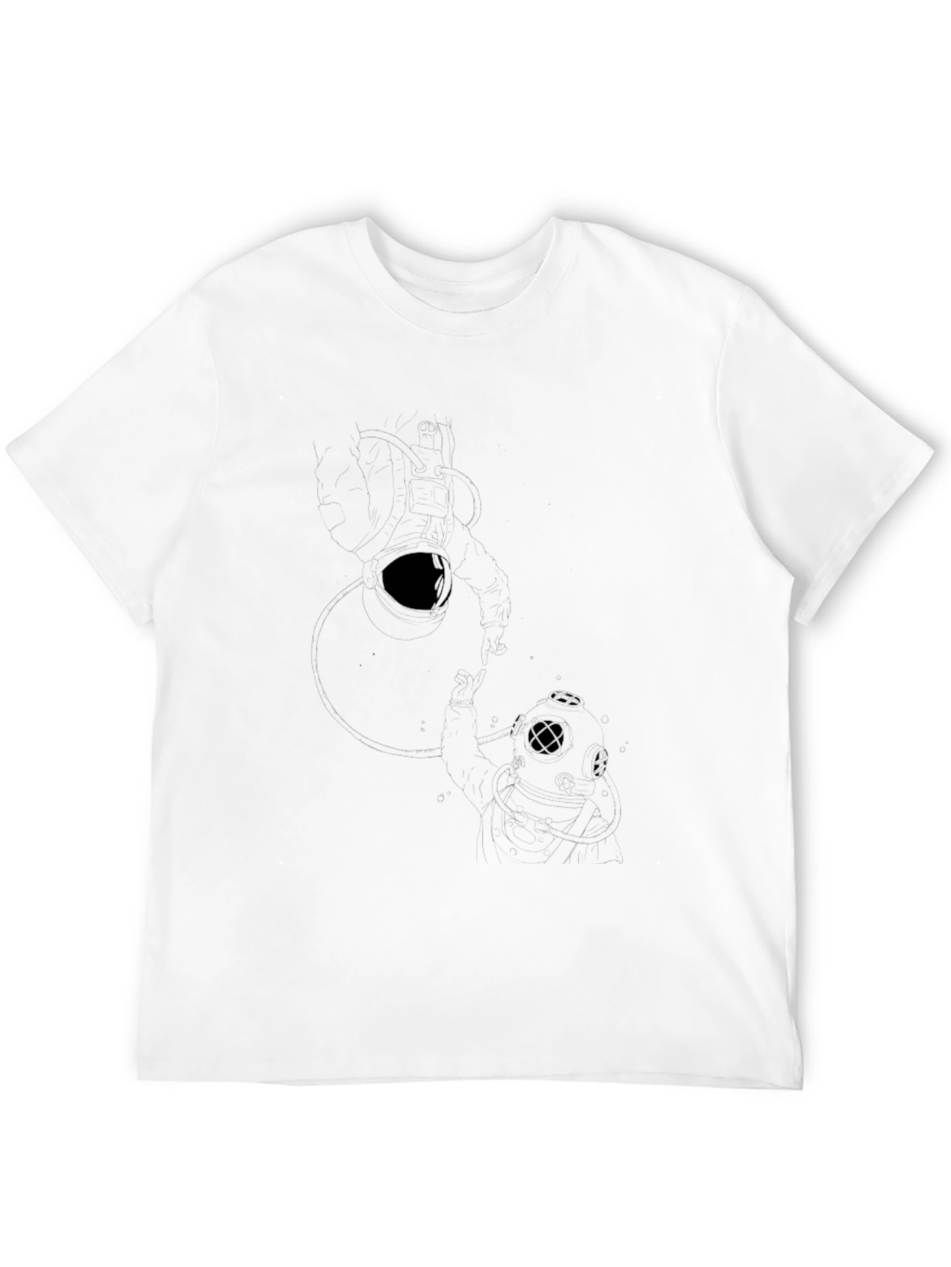 Mens Black Graphic Print Crew Neck T-Shirt