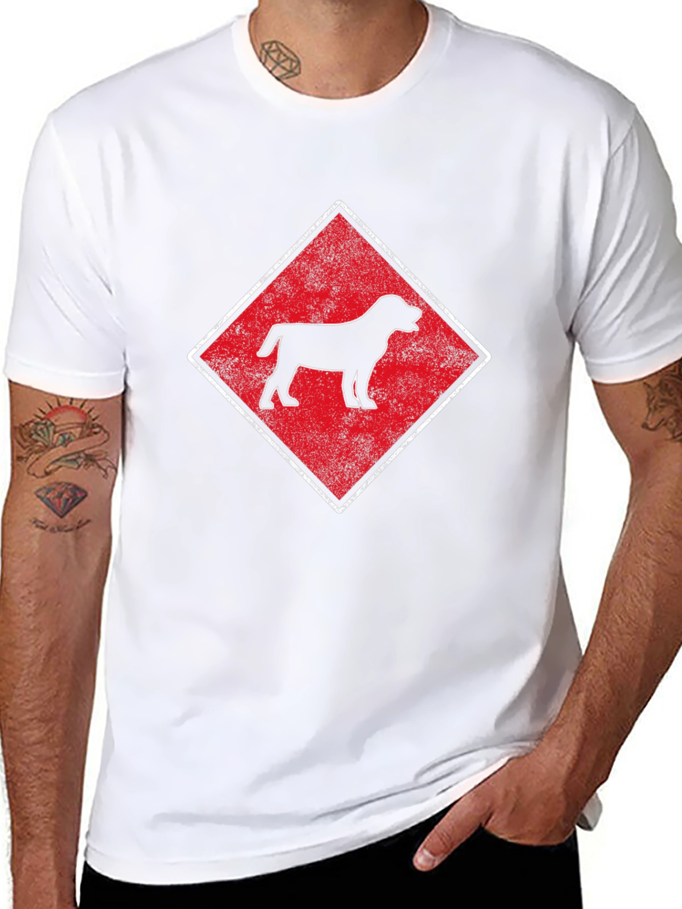 Dog Breed Diamond T-Shirt - Black