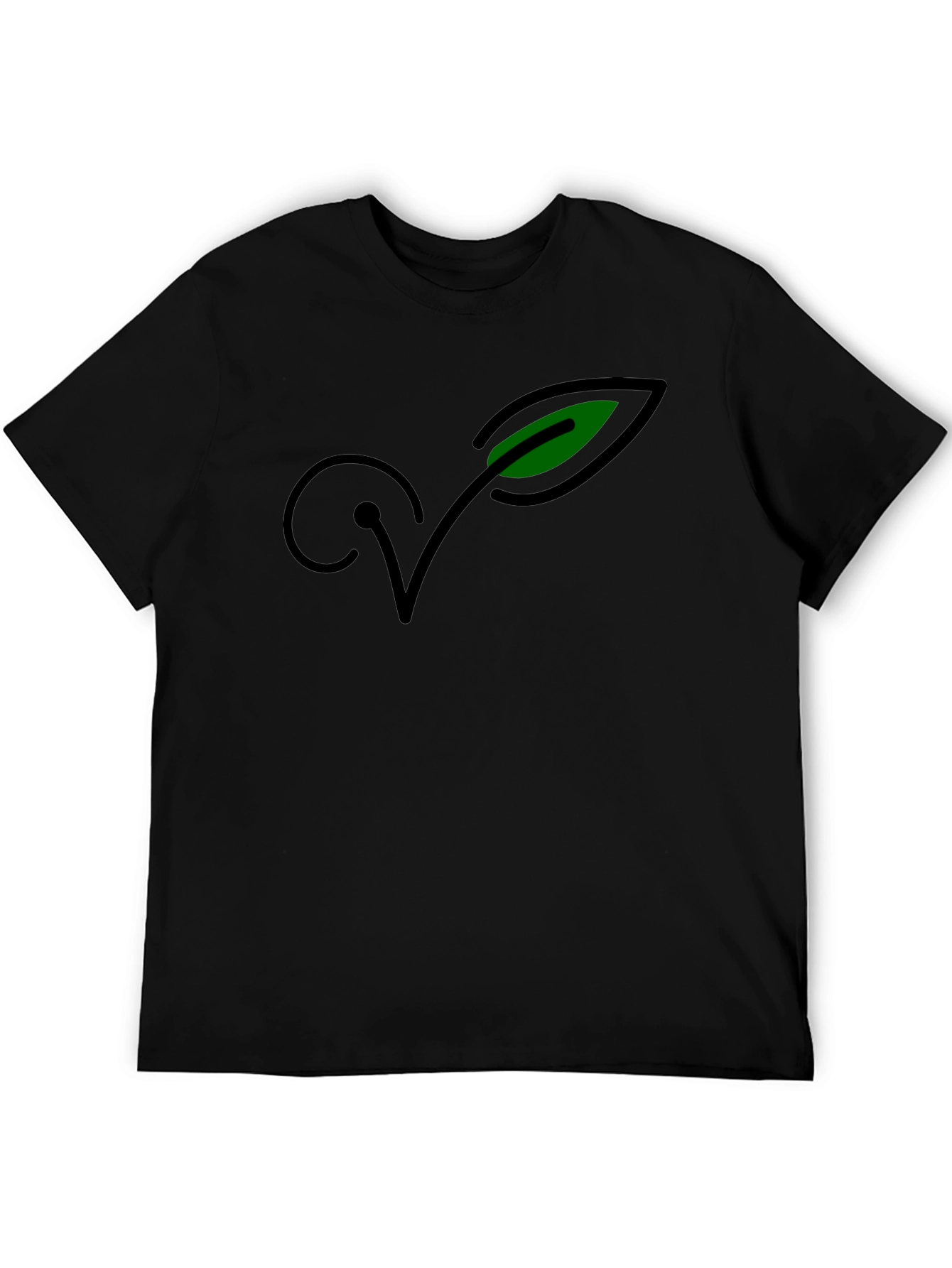 Vegan Symbol Black Tee - Organic Cotton Blend